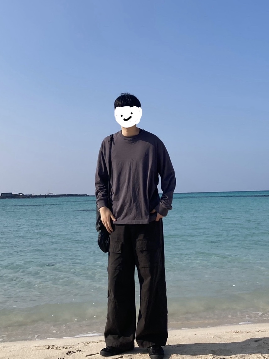 Polyteru x Nomanual Dyed Cargo Pants Khaki, Onitsuka Tiger Mexico 66 Black 착용 스타일 - 1