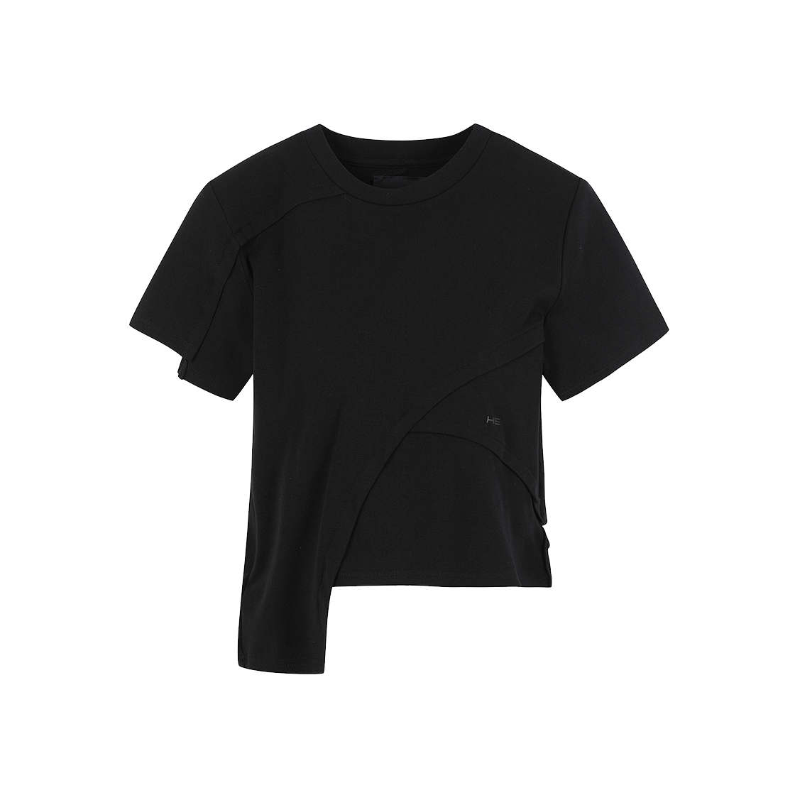 KW4DTSSHE16BK Heliot Emil Women Deconstructed T-Shirt Black - 24FW