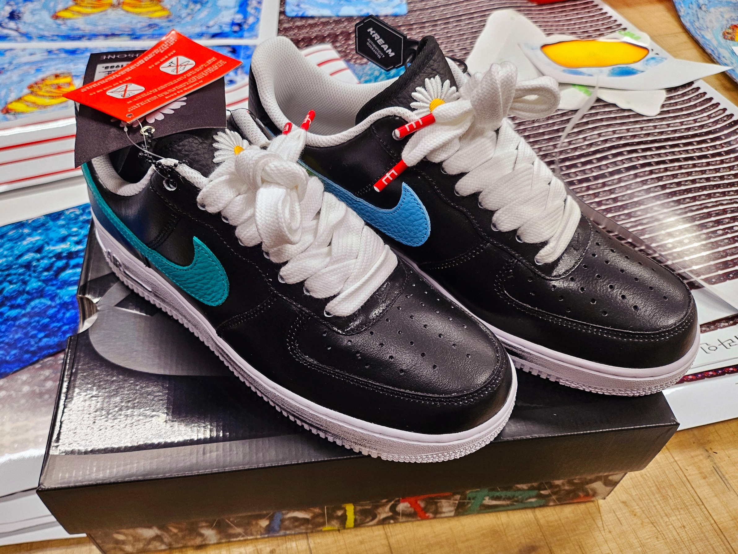 Nike x Peaceminusone Air Force 1 Low Para-Noise 3.0 Black and Multicolor 착용 스타일 - 4