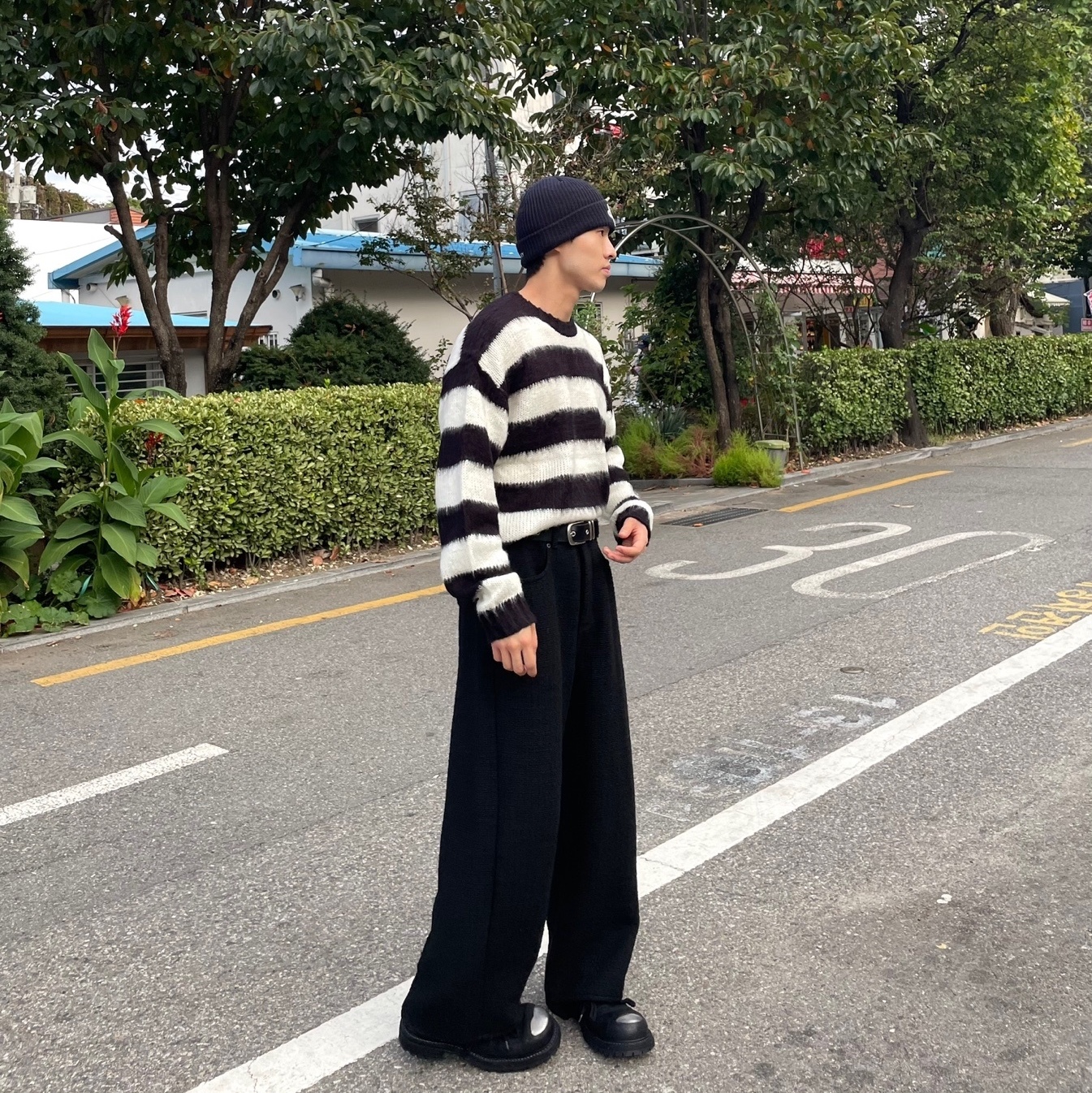 [KREAM 단독] LOSTGARDEN Nestor, Haleine Eyelet Leather Belt Black (VA210) 착용 스타일 - 2