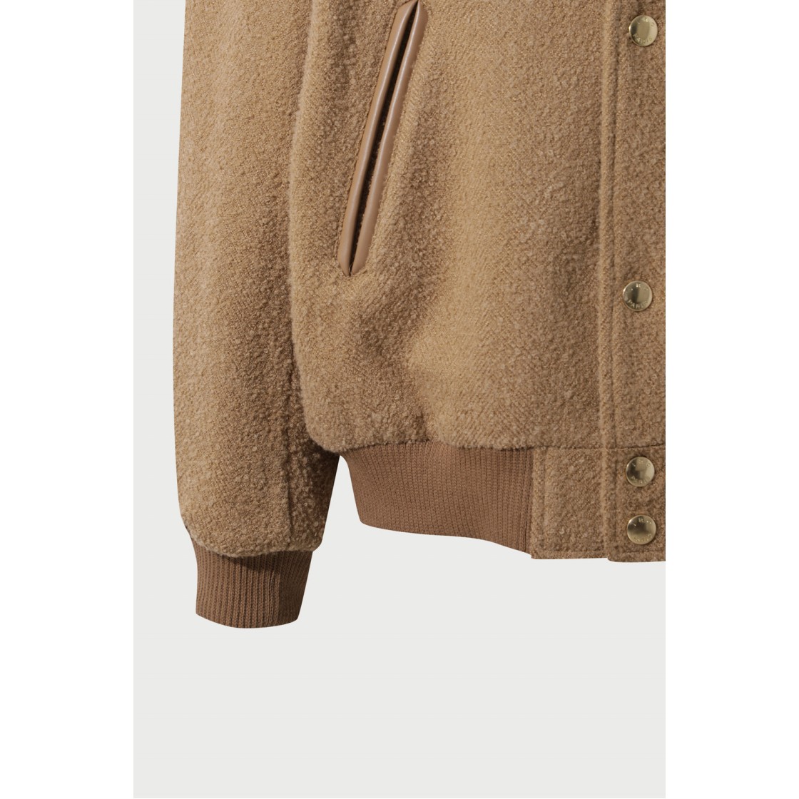 이로 파이핑 레더 바시티 자켓 베이지(Iro Piping Leather Varsity Jacket Beige) - 5