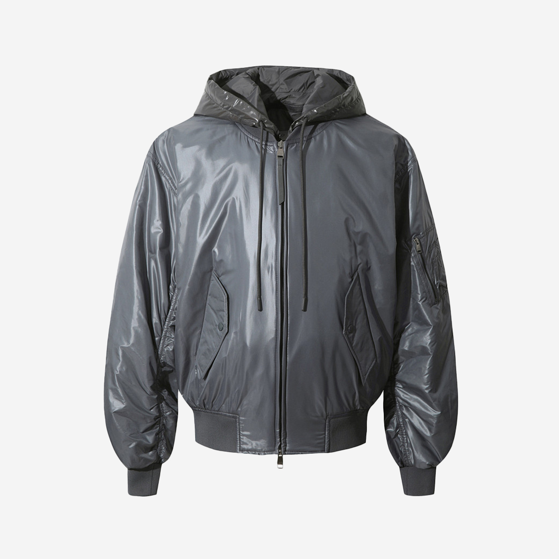 IQUAS23704GYX Iro Port Royal Glossy Layered Flight Jumper Grey