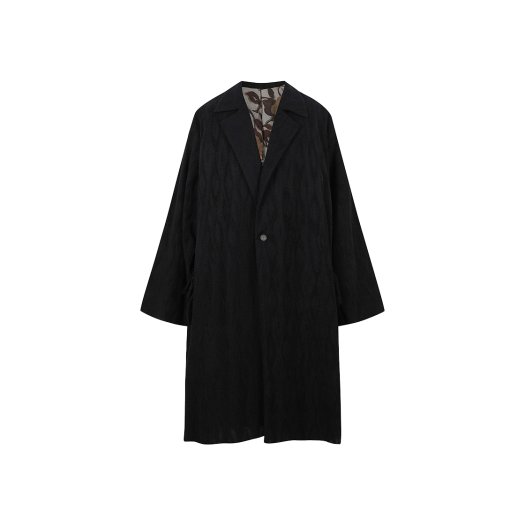 KM4DOTBCS07BK [KREAM 단독] Chiahung Su Hand Woven Lozenge Rawing Over Size Coat Black - 24FW