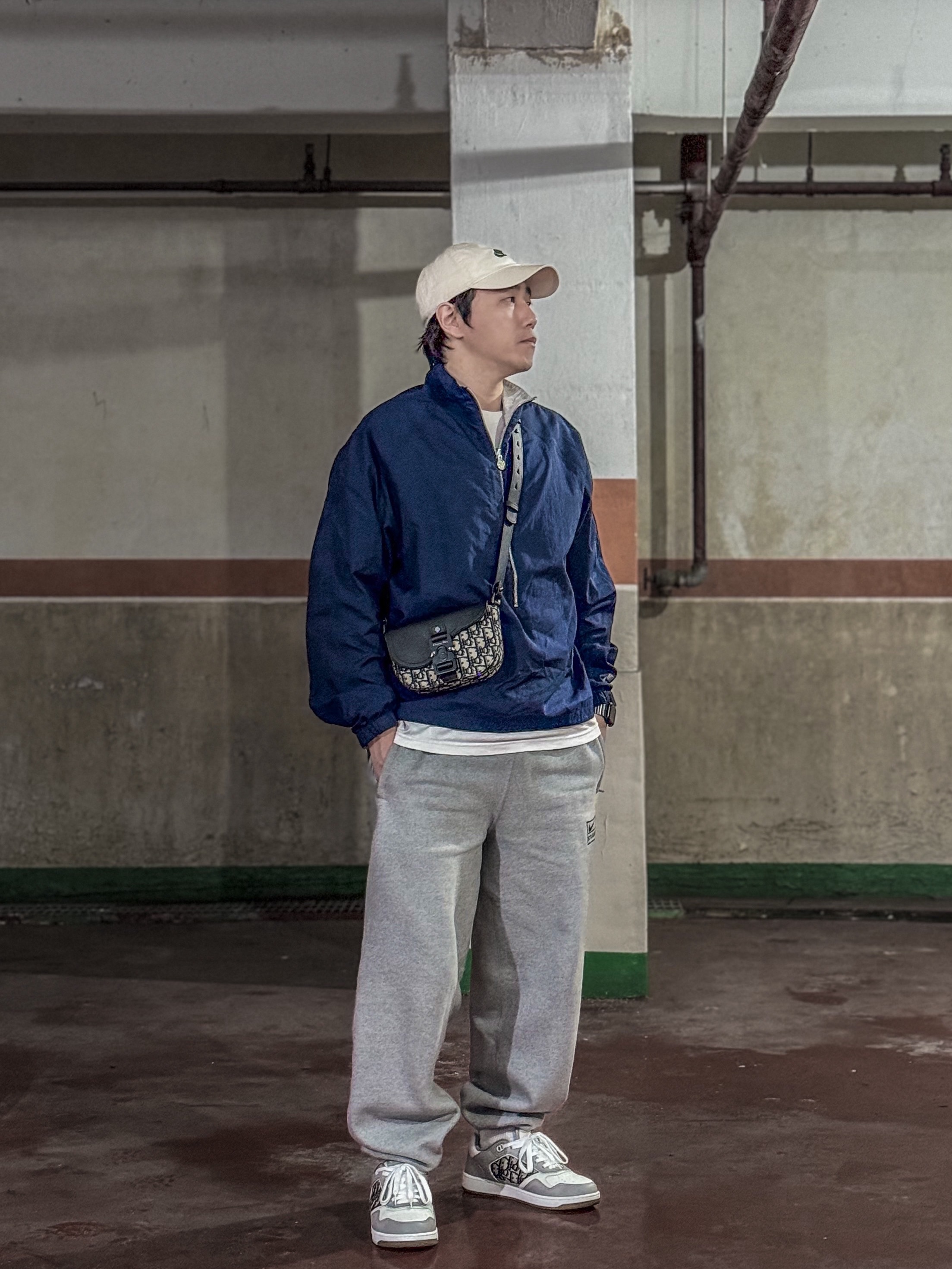 Nike Heritage 86 Futura Washed Cap Light Bone, Nike x Kim Jones Reversible Wind Breaker Navy - US/EU 착용 스타일