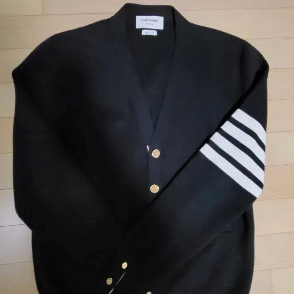 Thom Browne Milano Stitch 4-Bar Cardigan Navy 착용 스타일