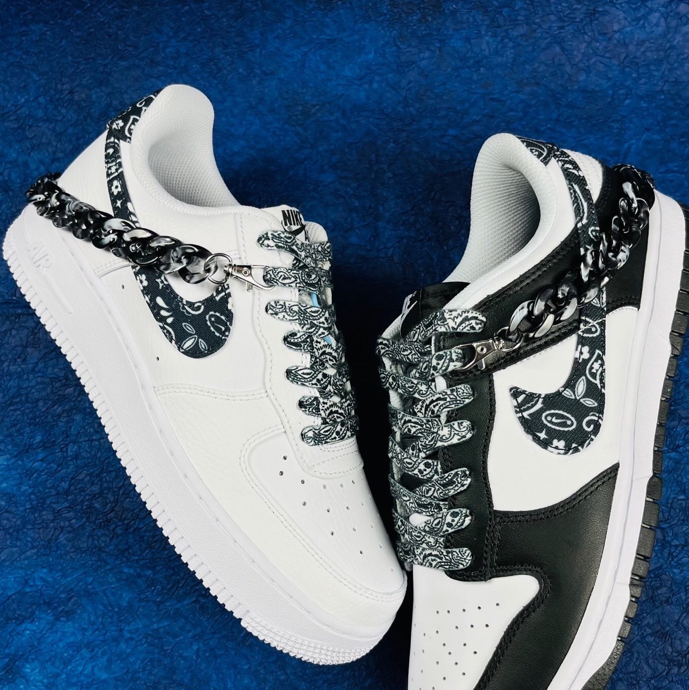 (W) Nike Dunk Low Essential Black Paisley 착용 스타일 - 3