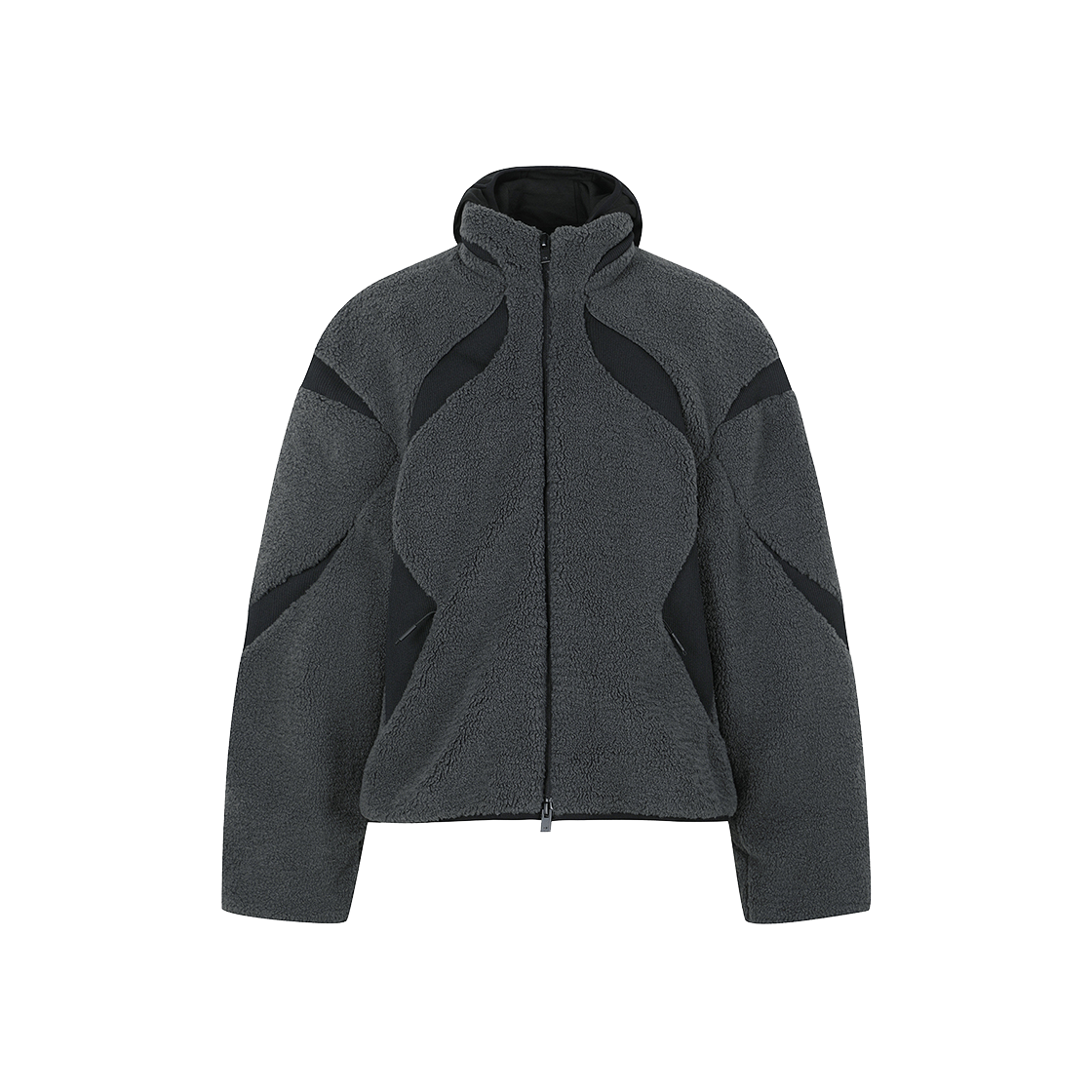 KM4DOTBHE13GY Heliot Emil Custos Fleece Jacket Grey With Black - 24FW
