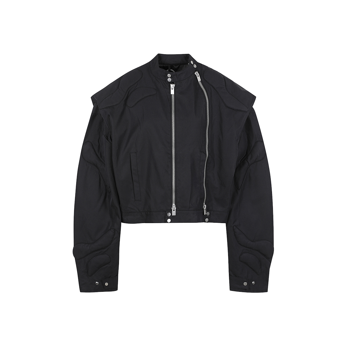 KW4DOTBHE17BK Heliot Emil Women Molded Biker Jacket Black - 24FW