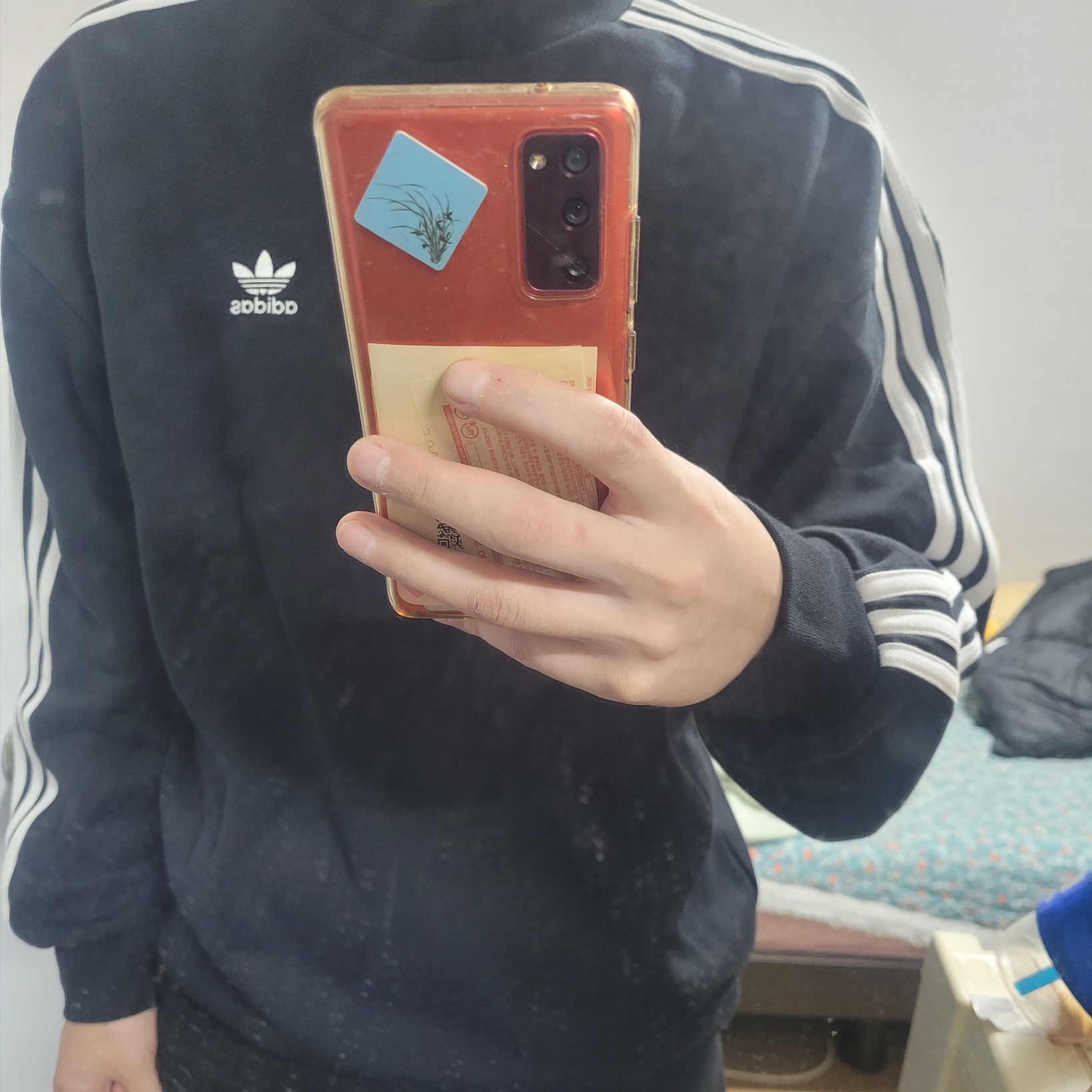 Adidas Adicolor Oversized Crew Sweatshirt Black - KR Sizing 착용 스타일