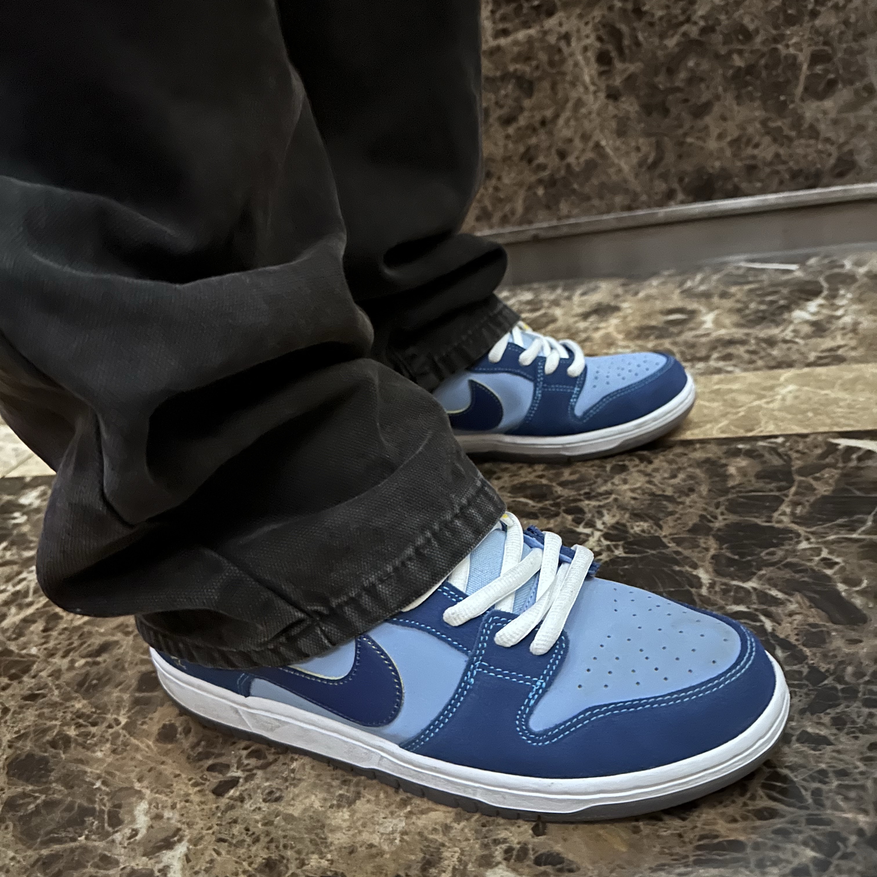 Stussy Canvas Side Pouch Washed Black, Nike x Why So Sad? SB Dunk Low Pro Coastal Blue 착용 스타일 - 3