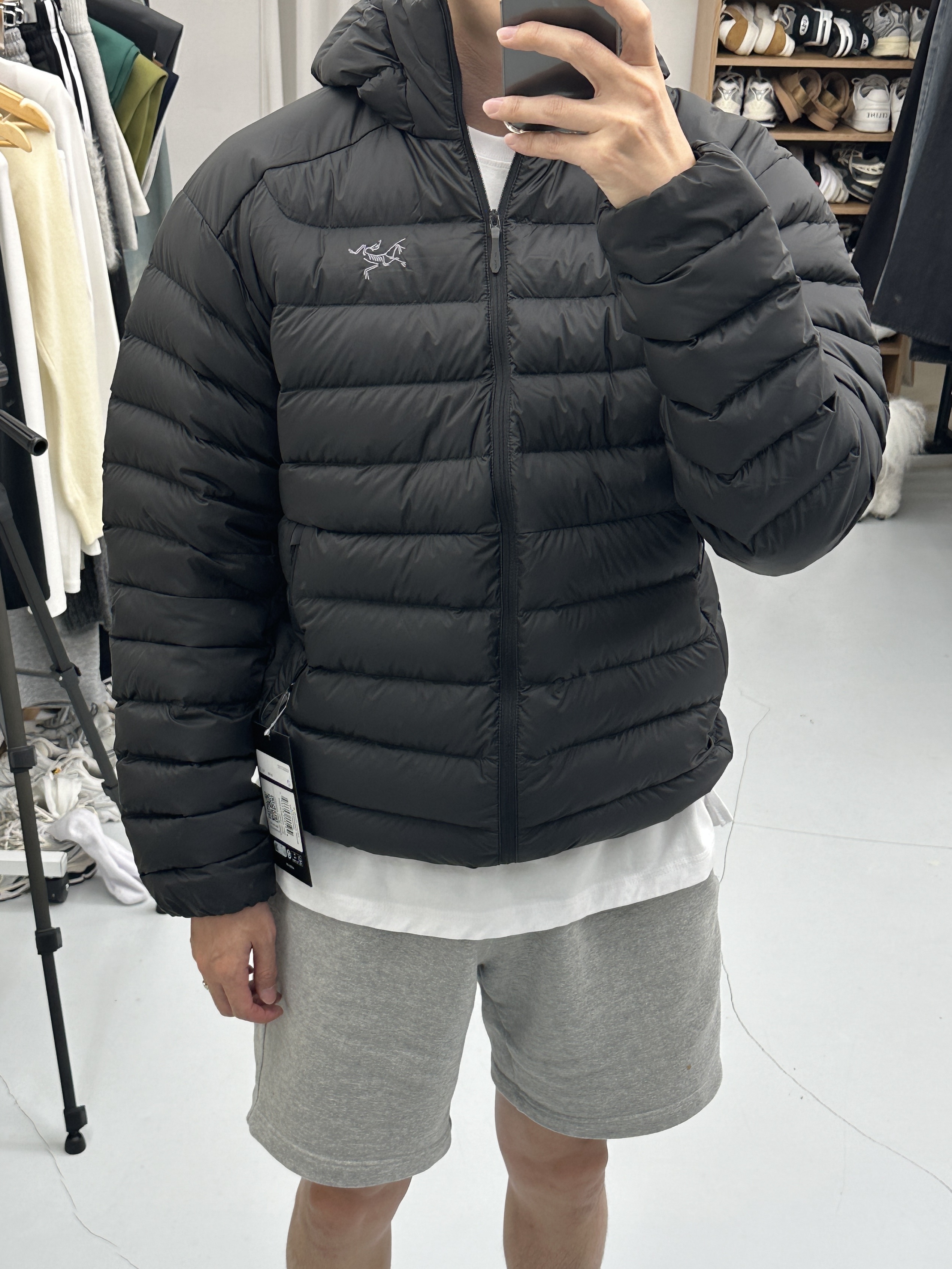 Arc'teryx Cerium Hoody Black 착용 스타일