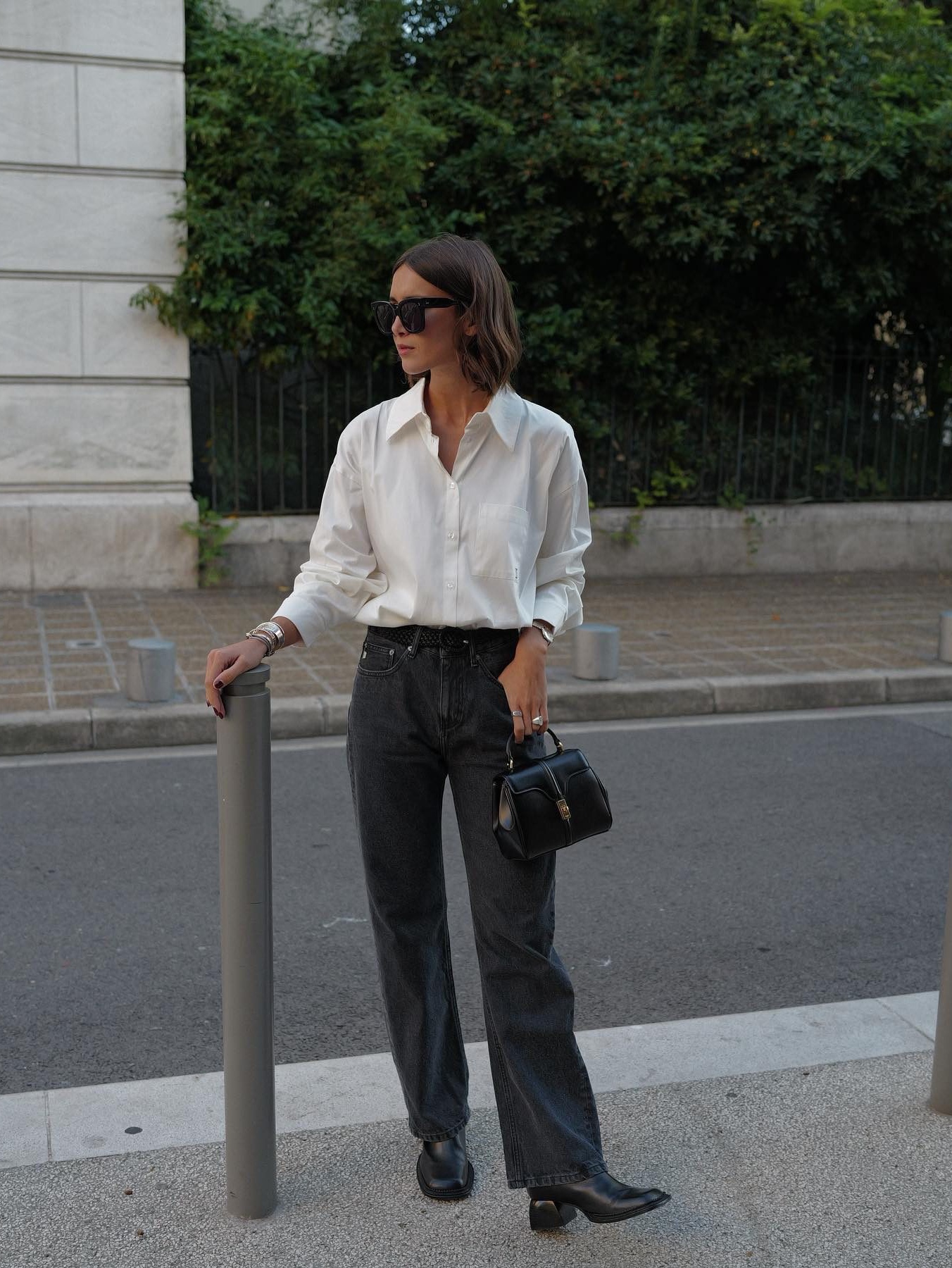 Carhartt WIP Smith Denim Double Knee Pants Black Stone Washed, Zara x Ader Error Slit Jeans Black 착용 스타일 - 2