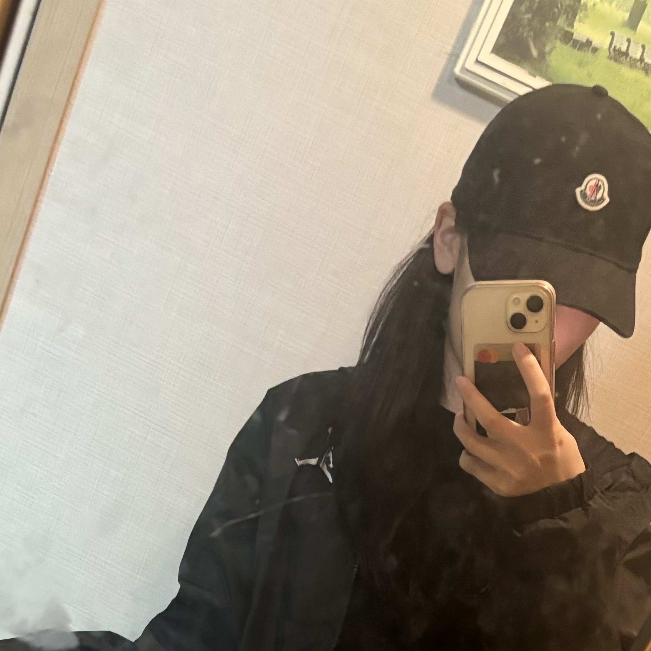 Moncler Gabardine Baseball Cap Black - 24SS 착용 스타일
