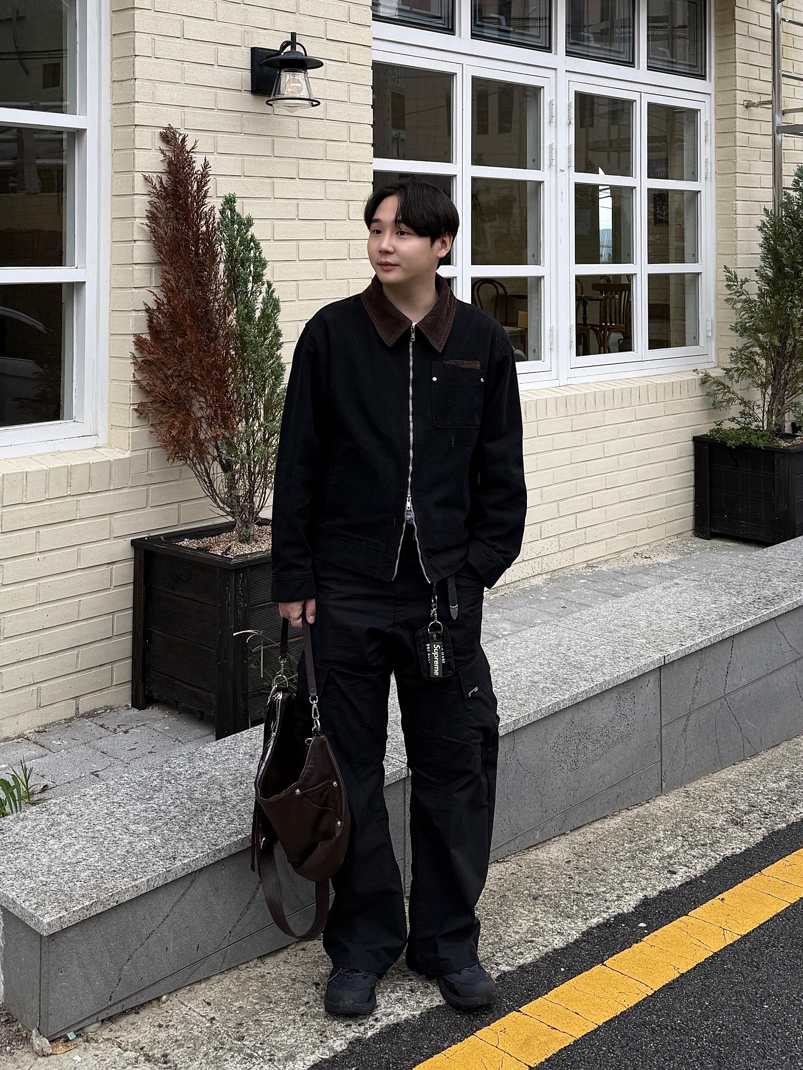 Merrell Moab Speed 2 Gore-Tex Black, Supreme Webbing Keychain Green Camo - 23SS 착용 스타일 - 1
