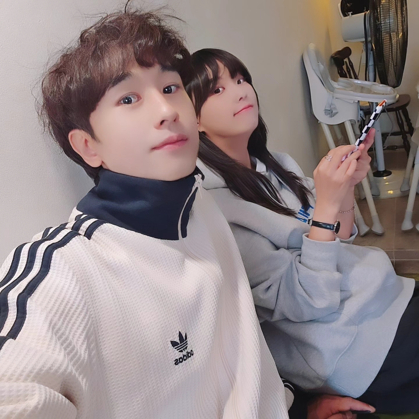 Adidas Waffle Beckenbauer Track Top Wonder White - KR Sizing 착용 스타일 - 3