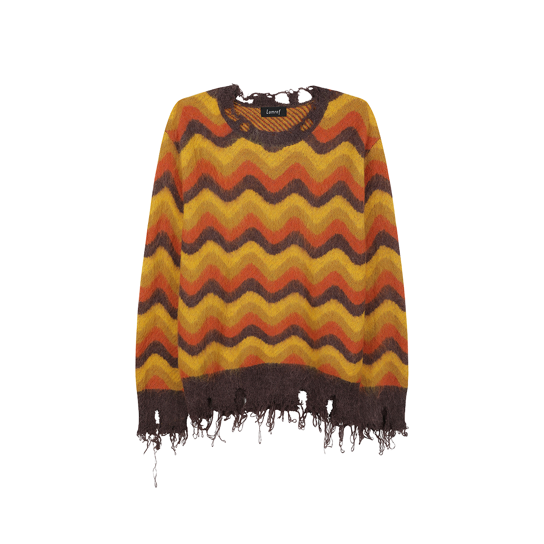람로프 웨이브 모헤어 니트 브라운 - 24FW(Lamrof Wave Mohair Knit Brown - 24FW)