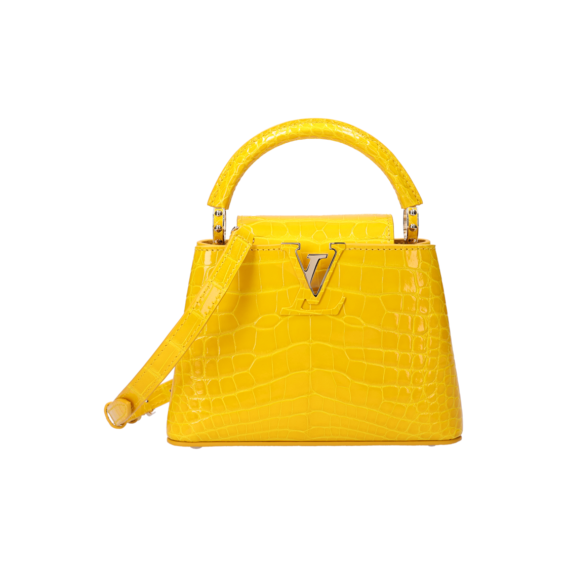 루이비통 P01131 카퓌신 미니 토트백 이그조틱 악어백 옐로우