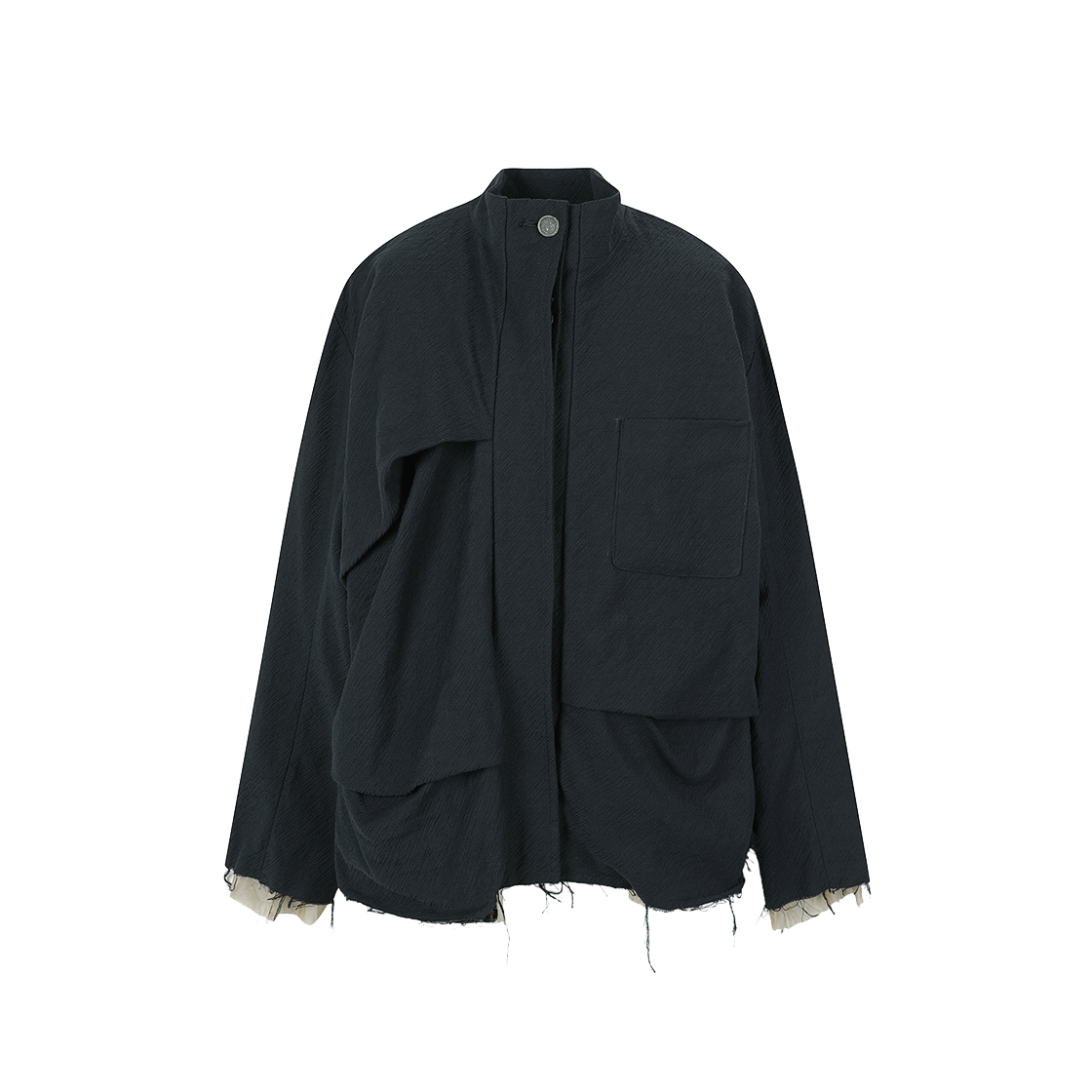 [KREAM 단독] 치아헝 수 링클 다이드 폴드 자켓 다크 인디고 - 24FW([KREAM 단독] Chiahung Su Wrinkle Dyed Folded Jacket Dark Indigo - 24FW)