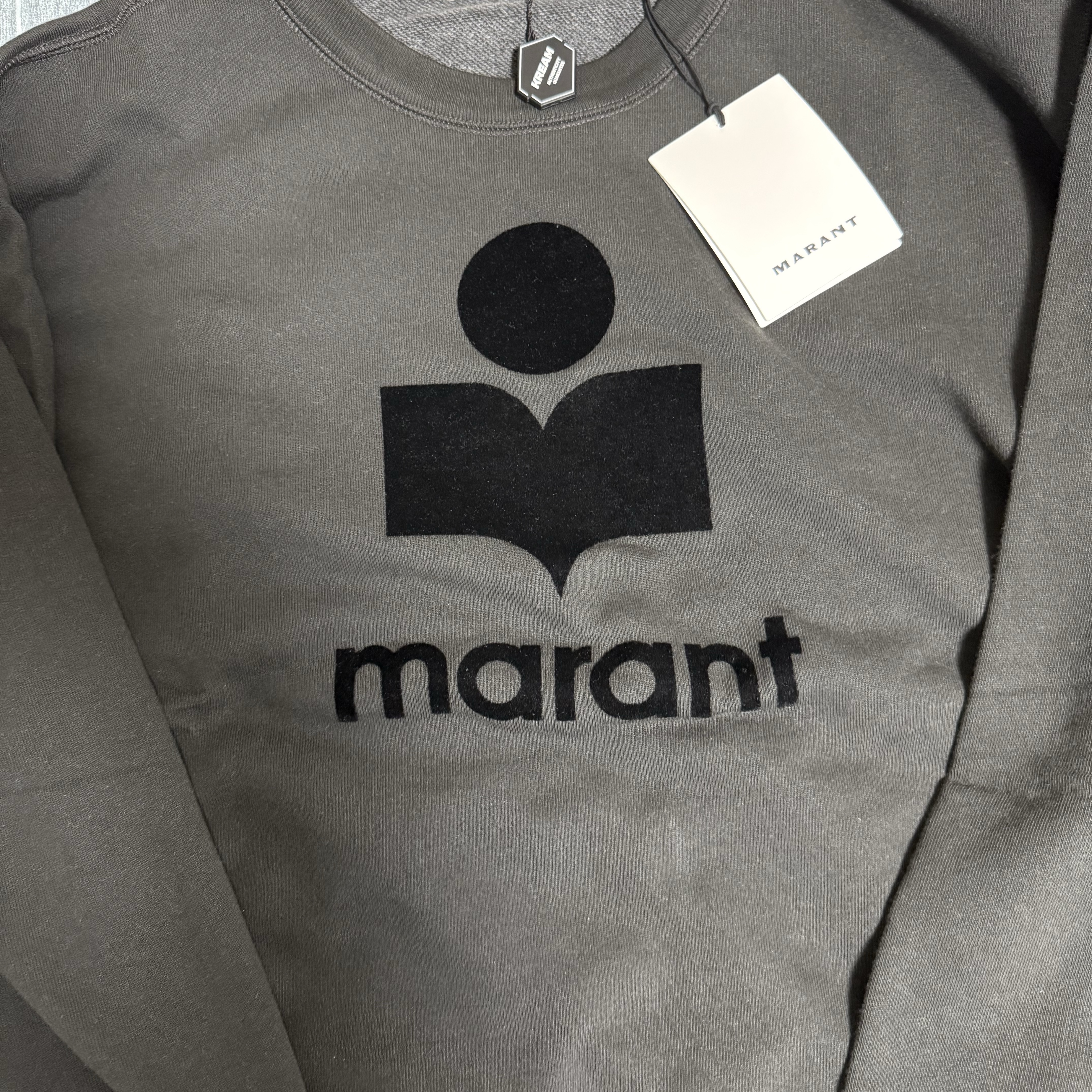 Isabel Marant Mikoy Logo Cotton Sweatshirt Faded Black - 23SS 착용 스타일