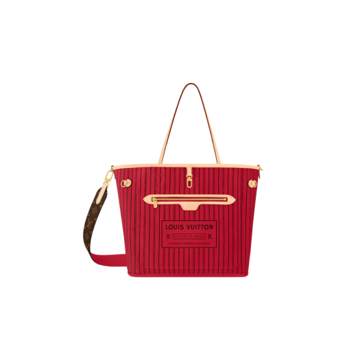 Louis Vuitton Neverfull Bandouliere Inside Out MM Monogram Rouge Sari