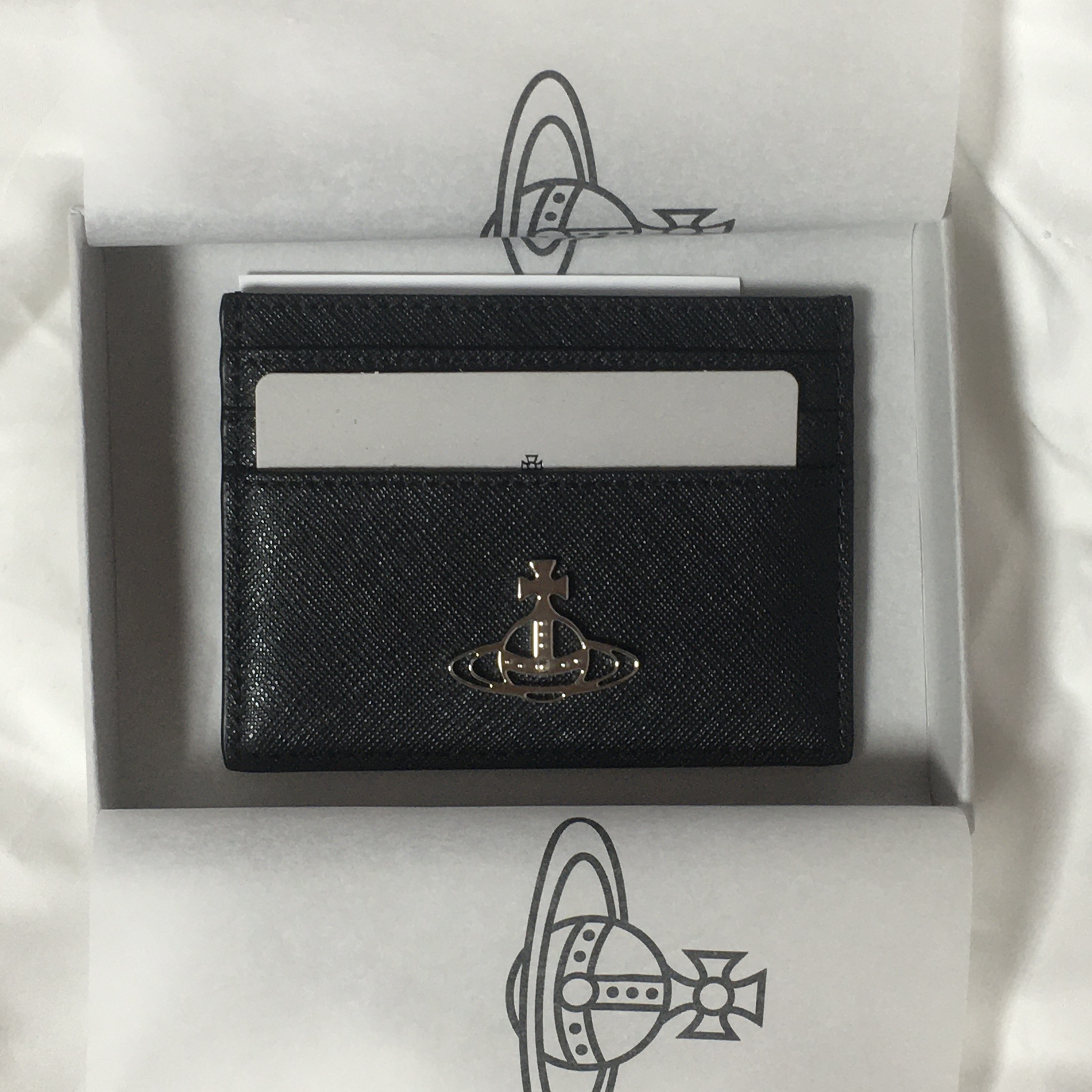 Vivienne Westwood Flat Card Holder Black 착용 스타일 - 1