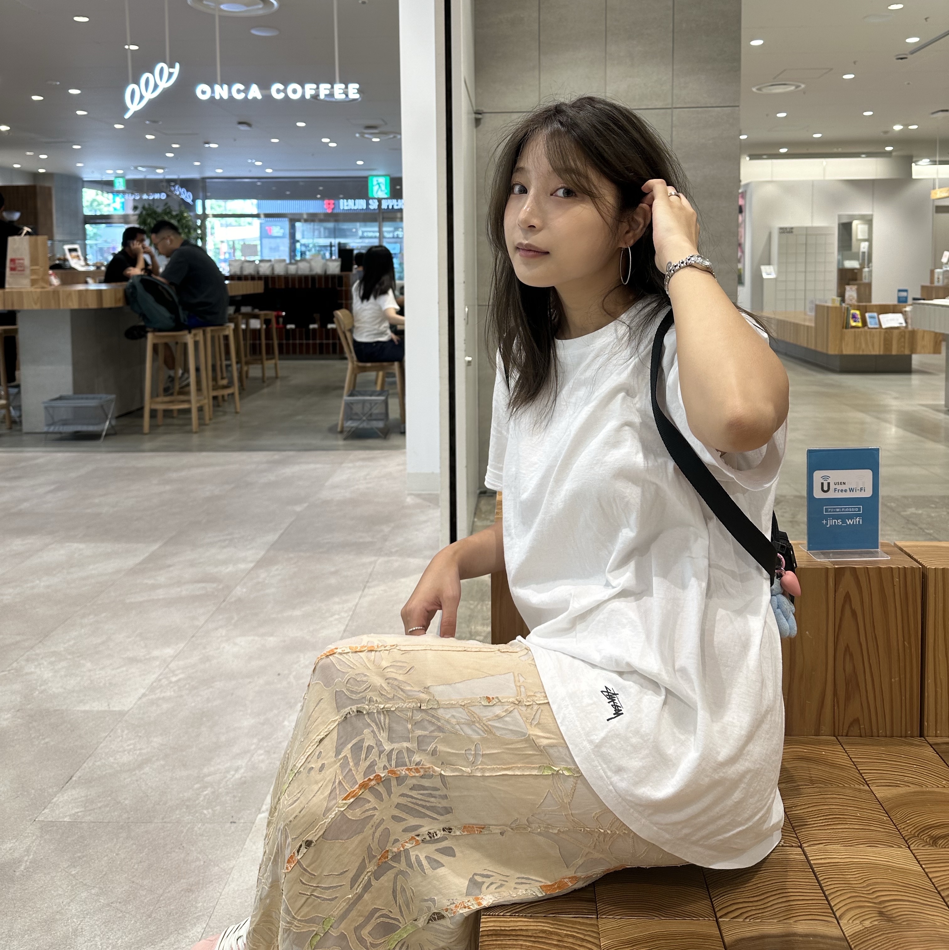 Stussy Undershirt White (3 Pack) 착용 스타일
