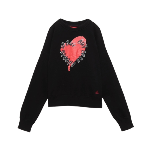 (W) Vivienne Westwood BLCW Heart Fleece Top Black