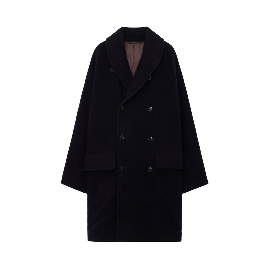 마카 퍼프 숄카라 코트 다크 네이비 - 24FW(Marka Puffed Shawl Collar Coat Dark Navy - 24FW)