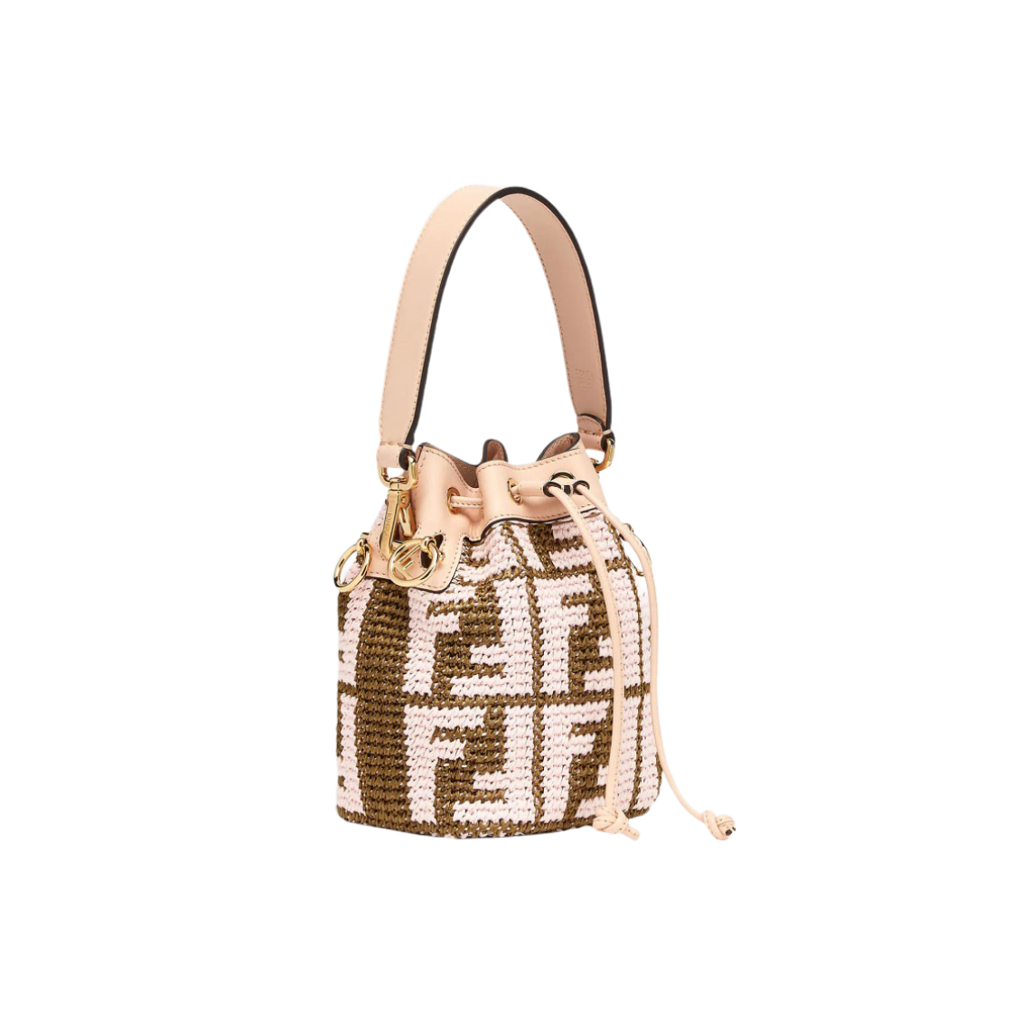 펜디 몬트레조 라피아 미니 버킷백 베이지 핑크(Fendi Mon Tresor Raffia Mini Bucket Bag Beige Pink) - 2