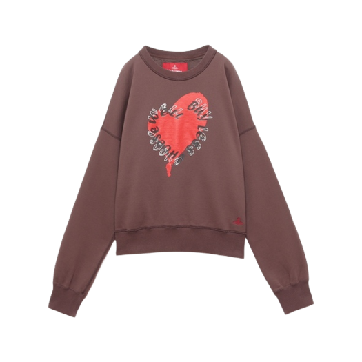 (W) Vivienne Westwood BLCW Heart Fleece Top Brown