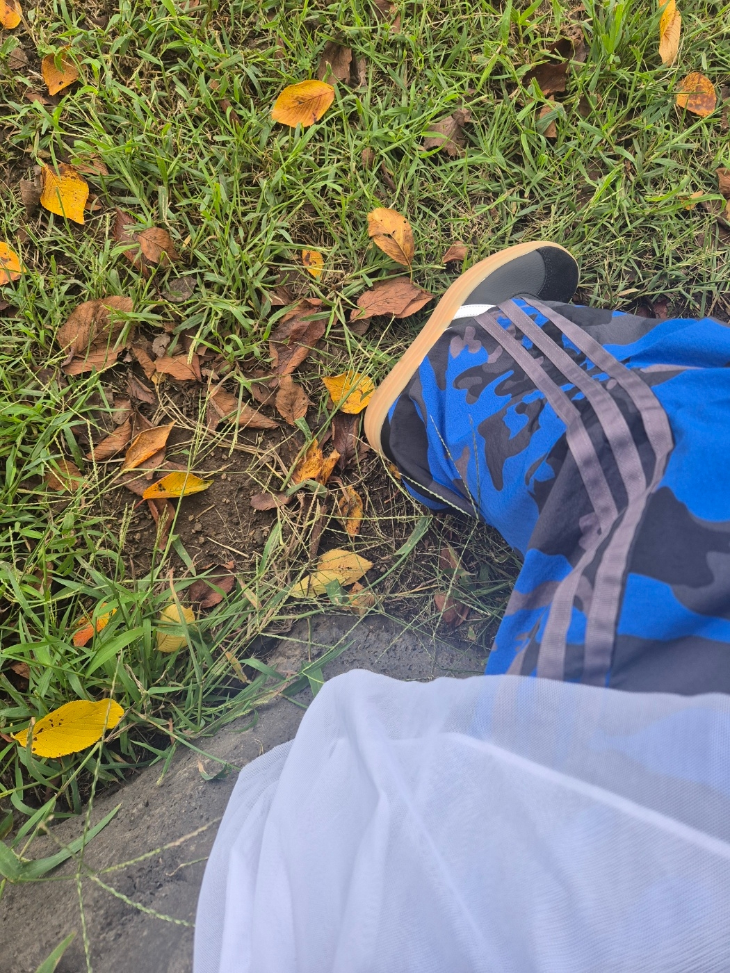 Adidas Camo Parachute Pants Black Trace Grey - KR Sizing, (W) Adidas VL Court Bold Core Black Cloud White 착용 스타일