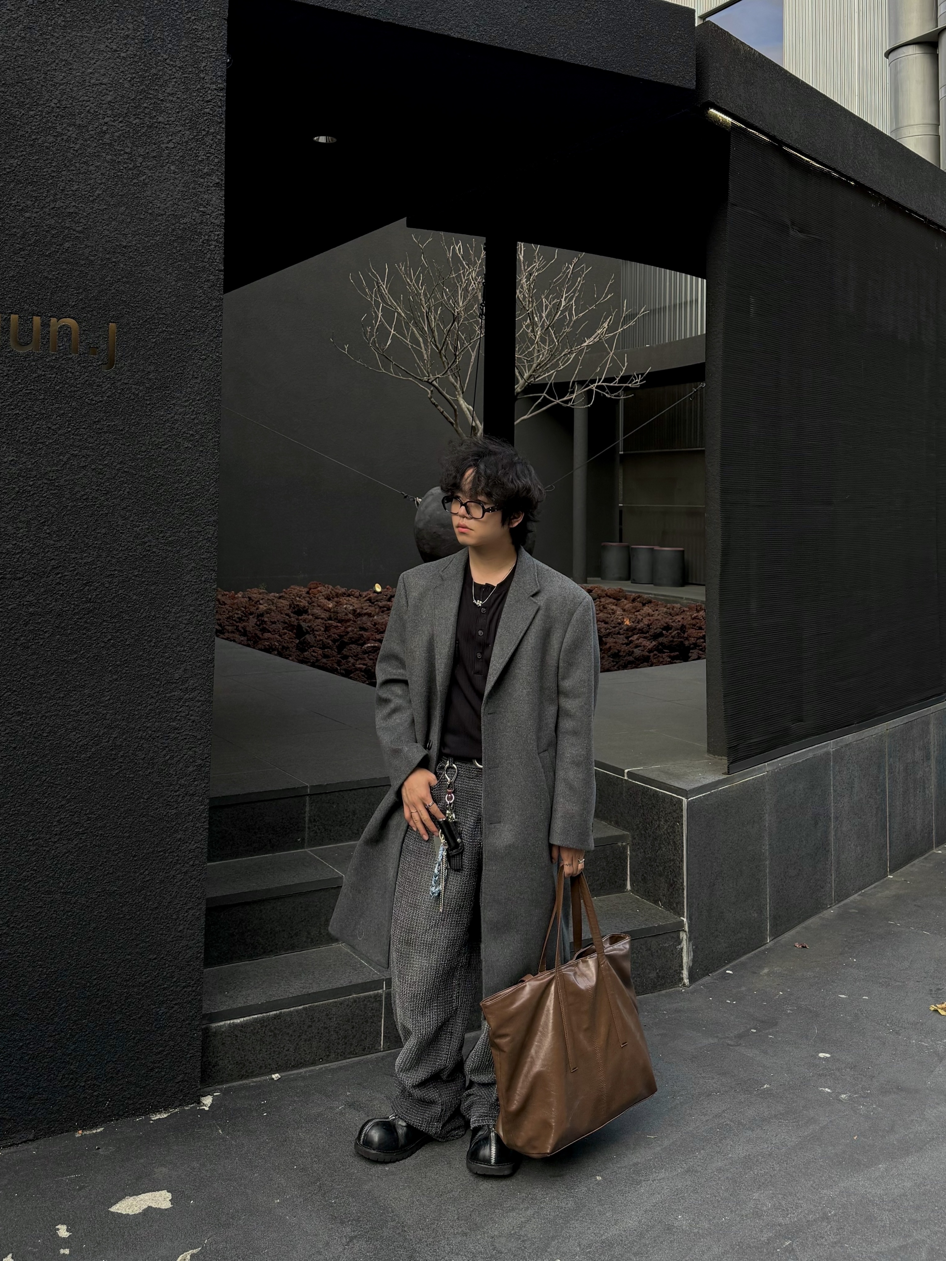Gentle Monster x Maison Margiela MM114 Black Clear, Hono Report Twin Flowers Necklace 착용 스타일 - 5