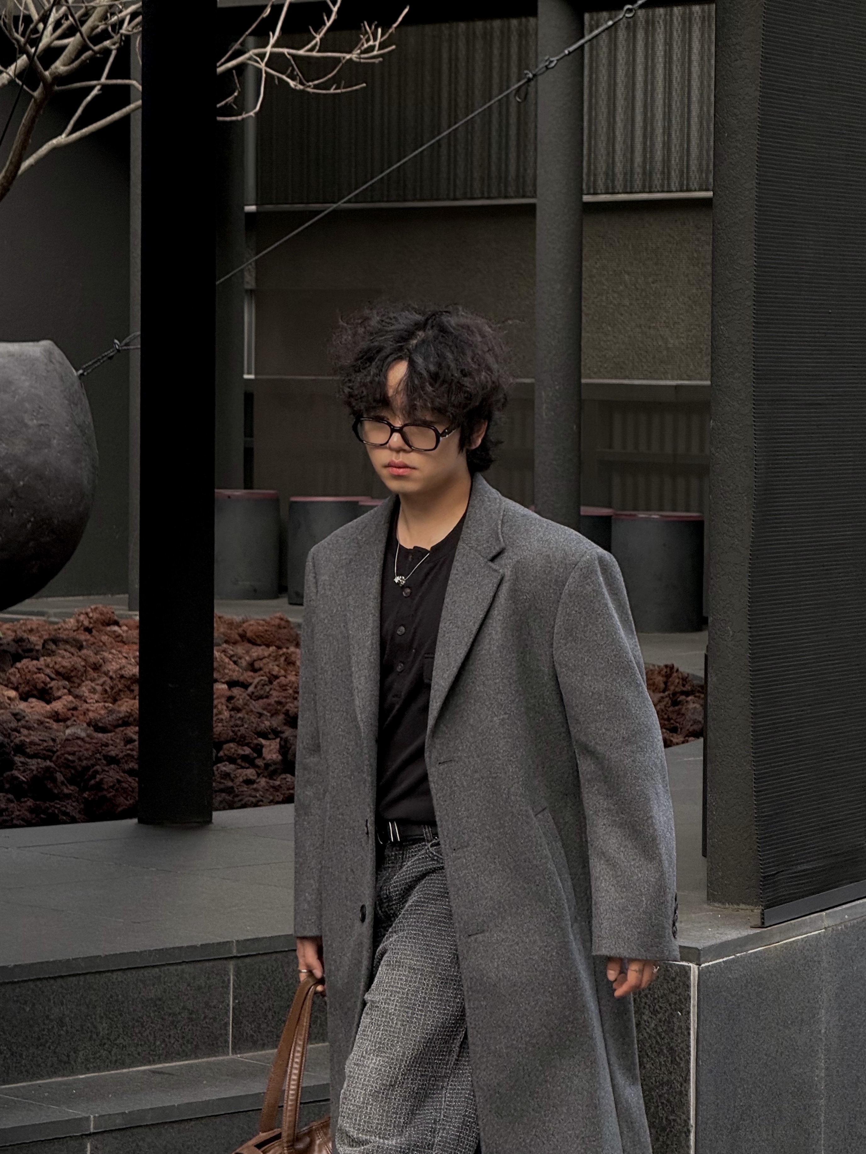 Gentle Monster x Maison Margiela MM114 Black Clear, Hono Report Twin Flowers Necklace 착용 스타일 - 8