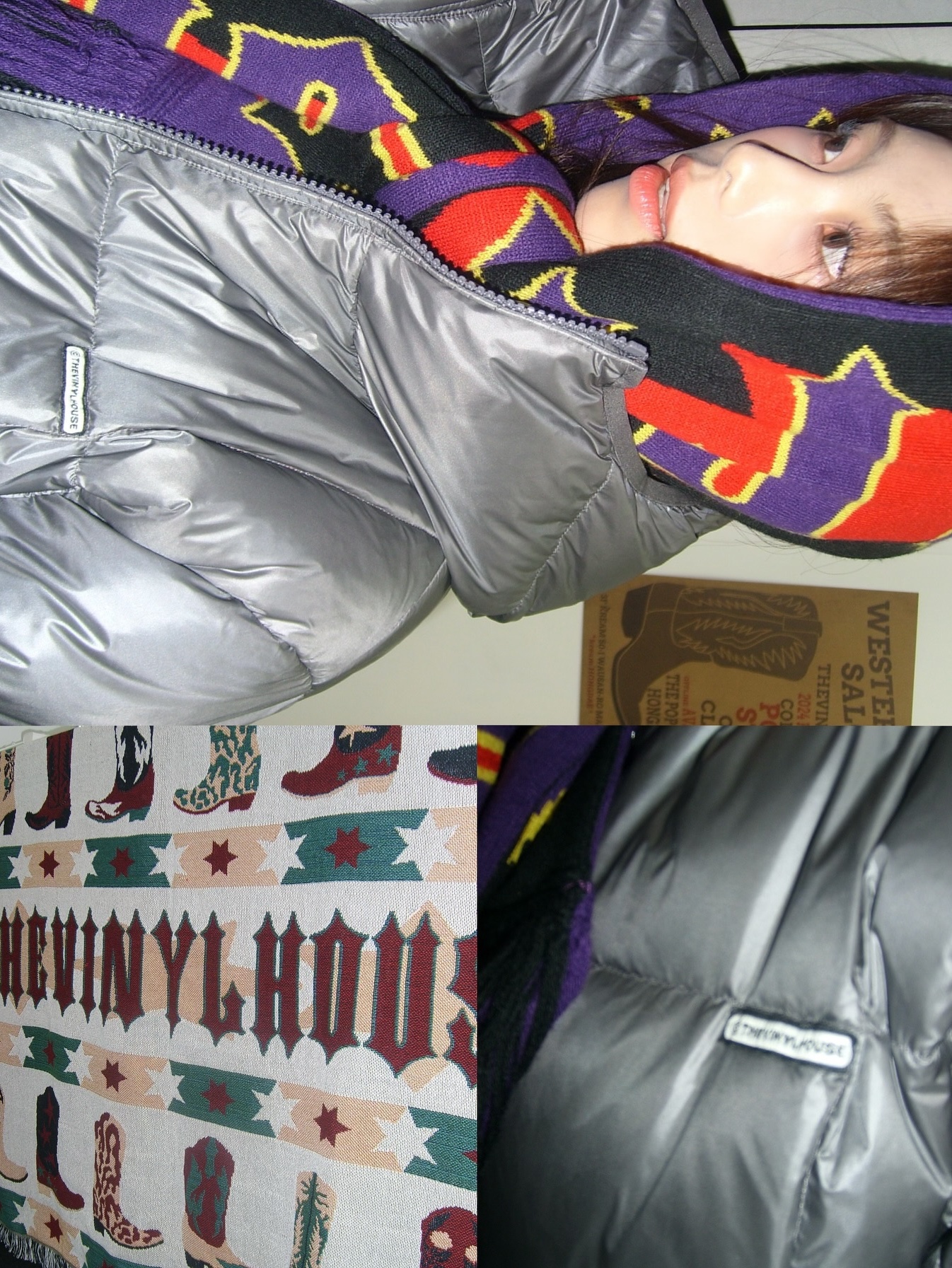 Thevinylhouse Hooded Duck Down Jacket Black, Thevinylhouse Hooded Duck Down Jacket Charcoal 착용 스타일