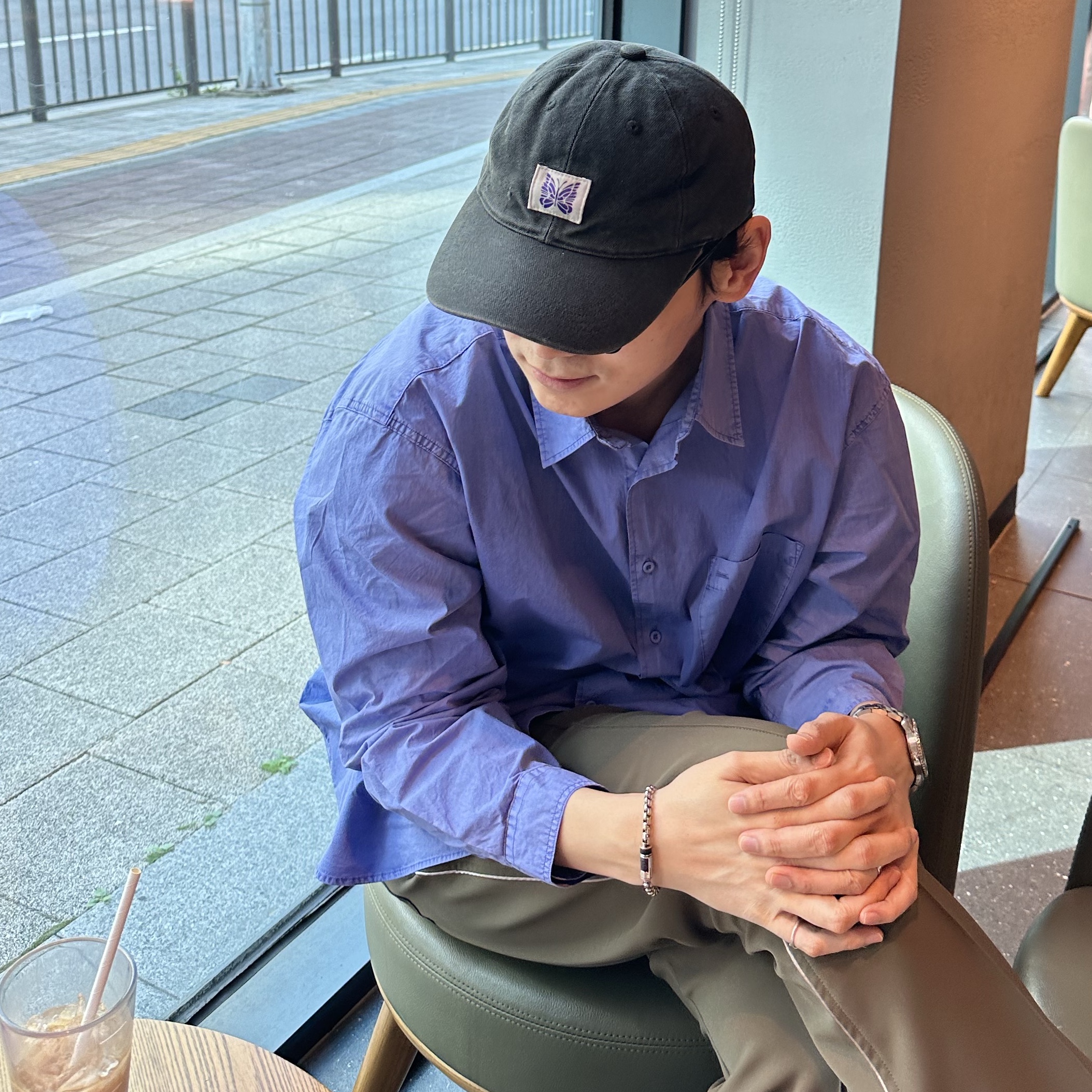 Needles Piping Cowboy Pants Poly JQ Black Purple, Adidas Stan Smith Decon Core Black 착용 스타일 - 2