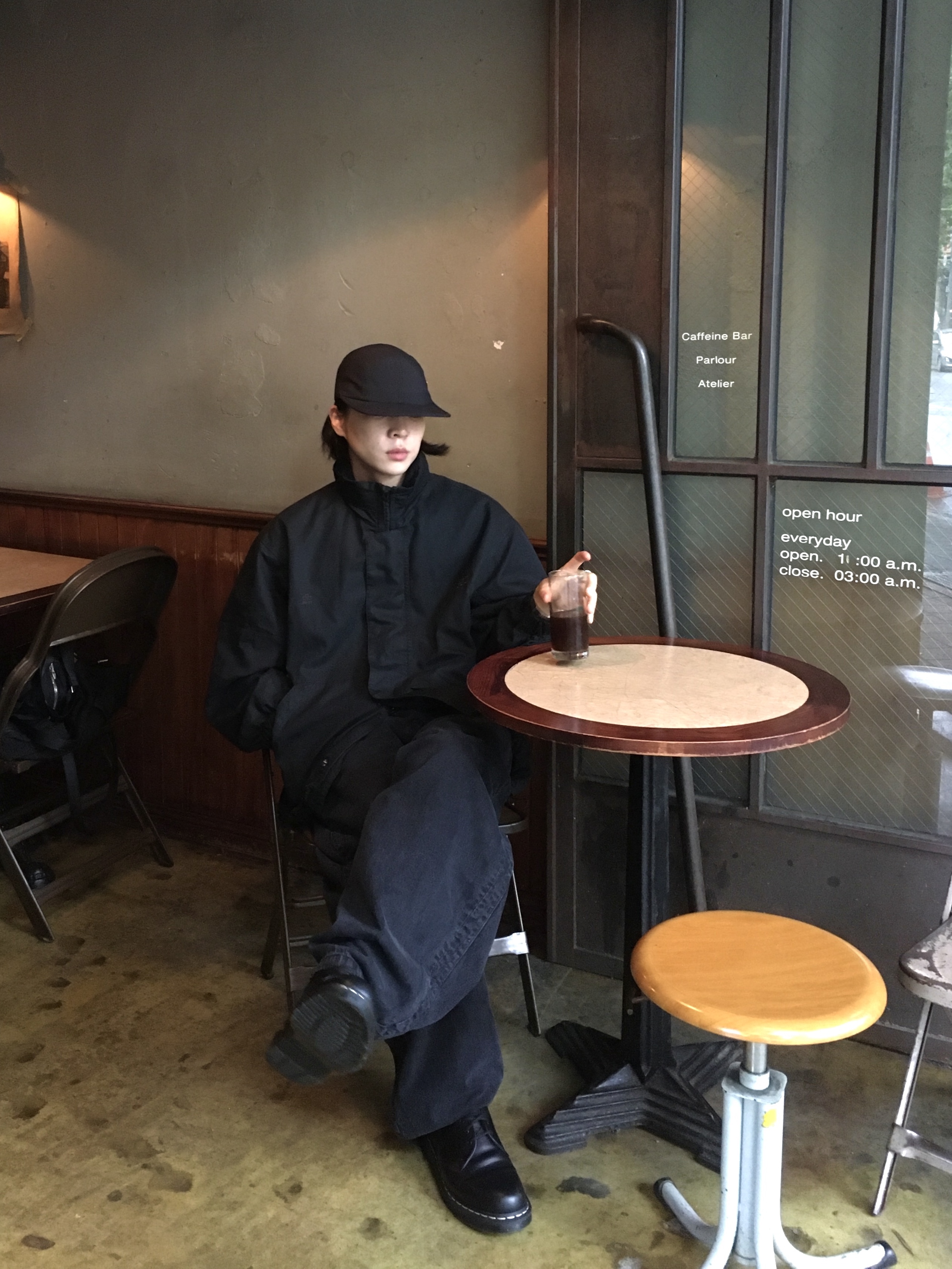 Polyteru Human Index Human Loosed Half Zip Knit Gray 착용 스타일 - 1