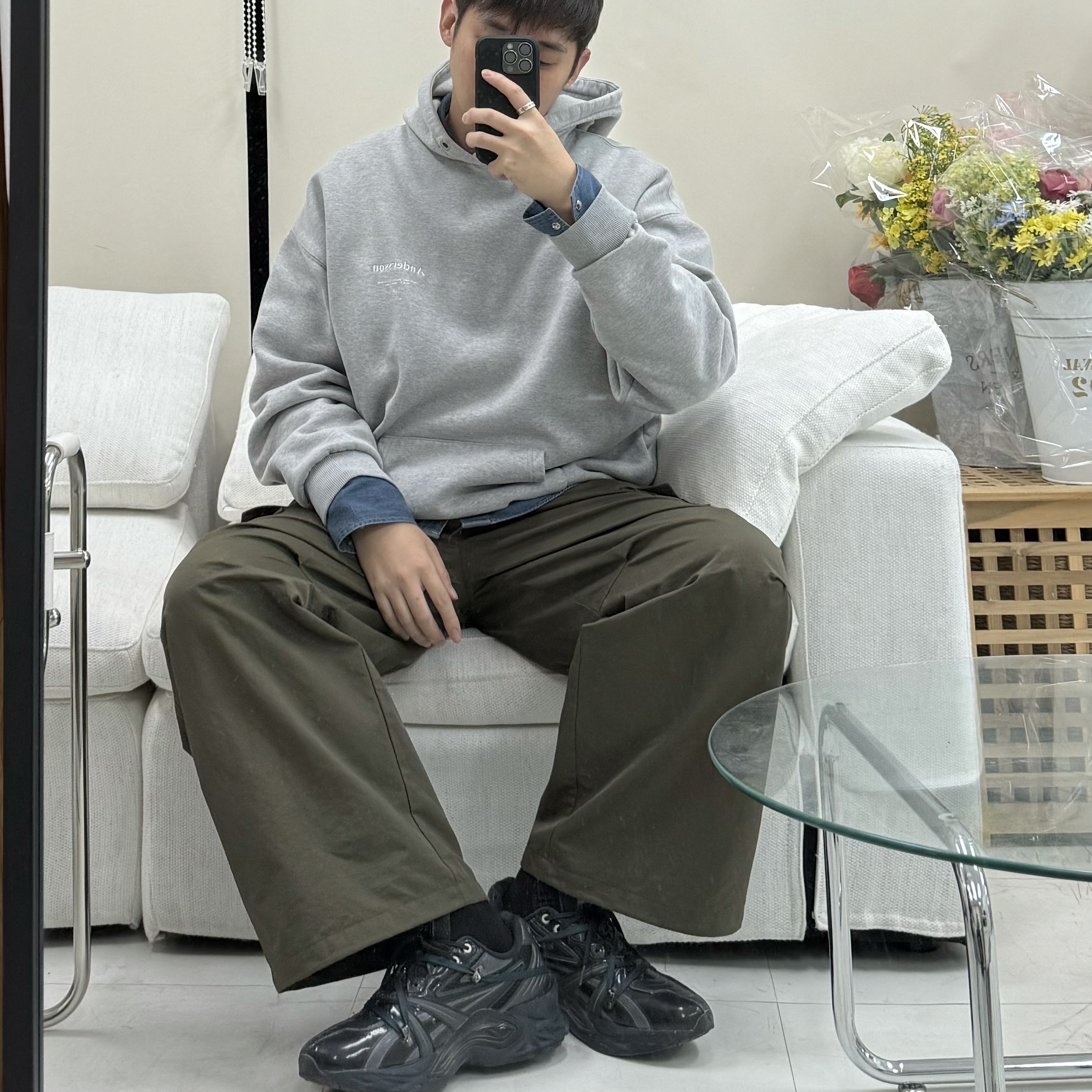 Asics x Andersson Bell HN2-S Protoblast Black, Maison Margiela Numerical Silver Ring Silver 착용 스타일