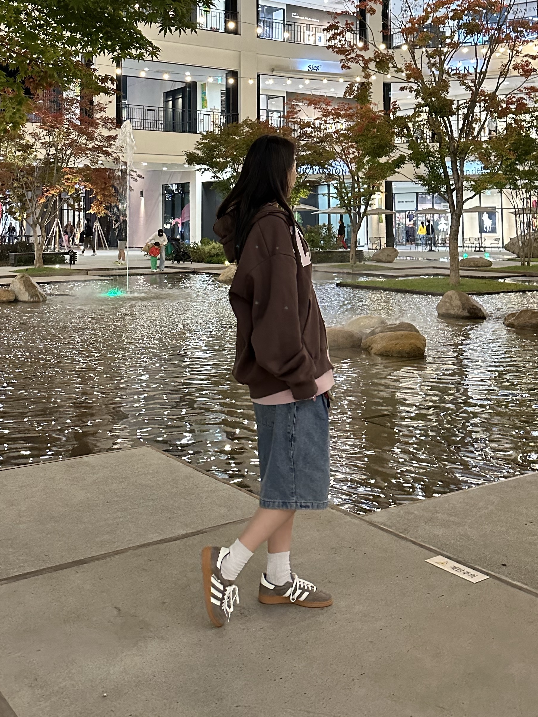 (W) Adidas Spezial Handball Earth Strata Off White, YOUCHE AR O-Ring Necklace 001 Purple 착용 스타일 - 3