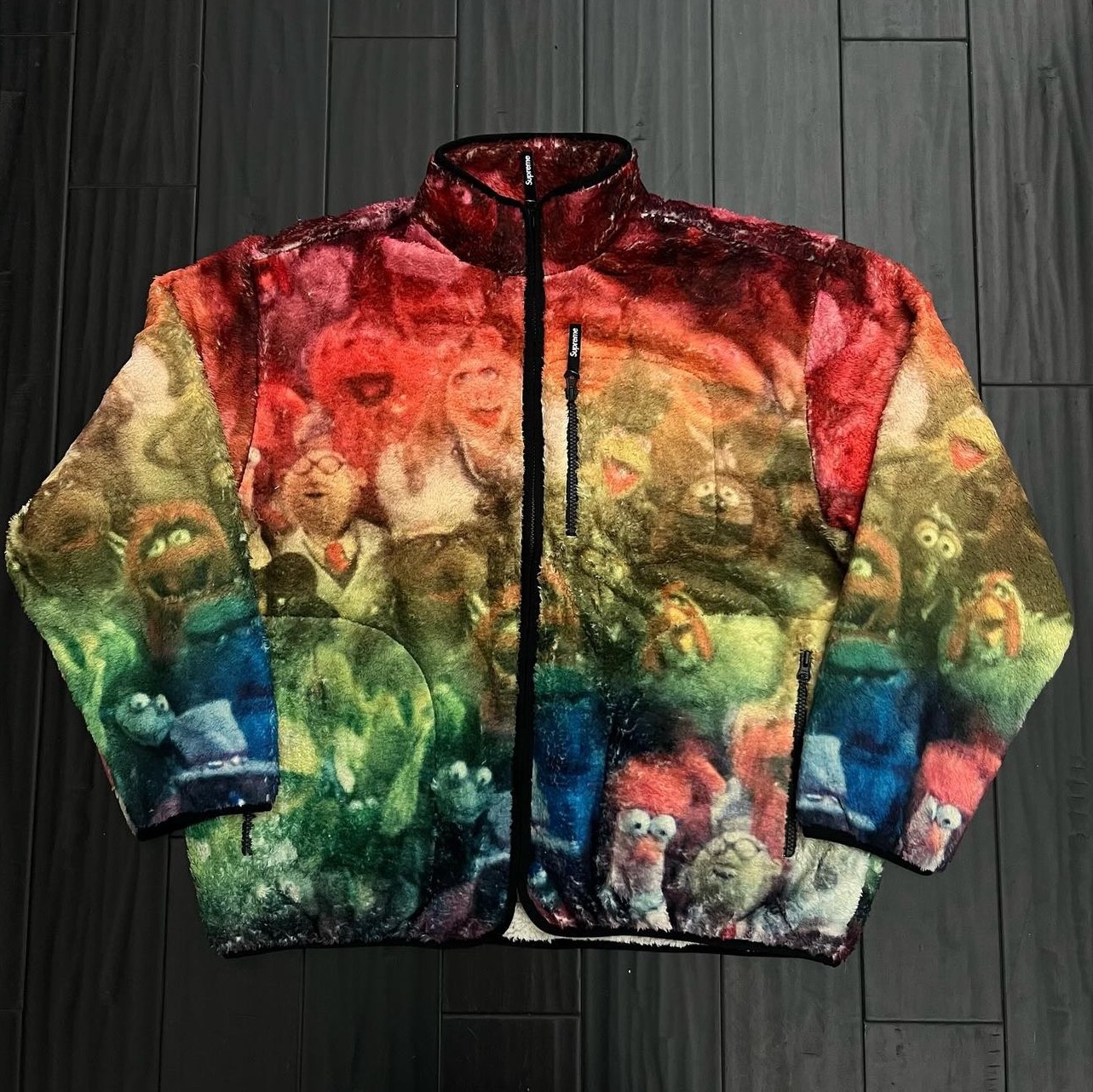 Supreme Muppets Fleece Jacket Multicolor - 24SS 착용 스타일 - 4