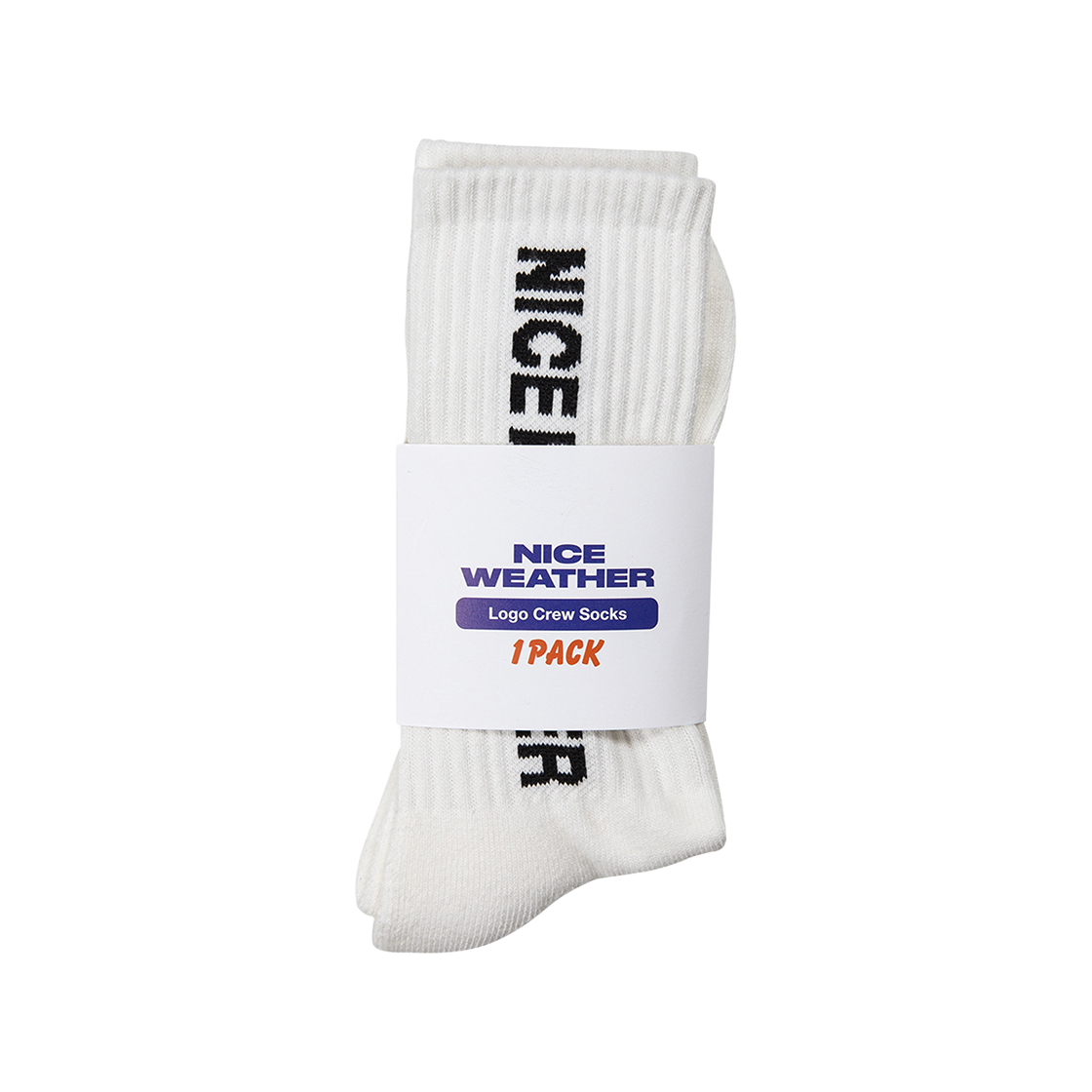 나이스웨더 어패럴 로고 크루 삭스 1P 화이트(Nice Weather Apparel Logo Crew Socks 1P White) - 5