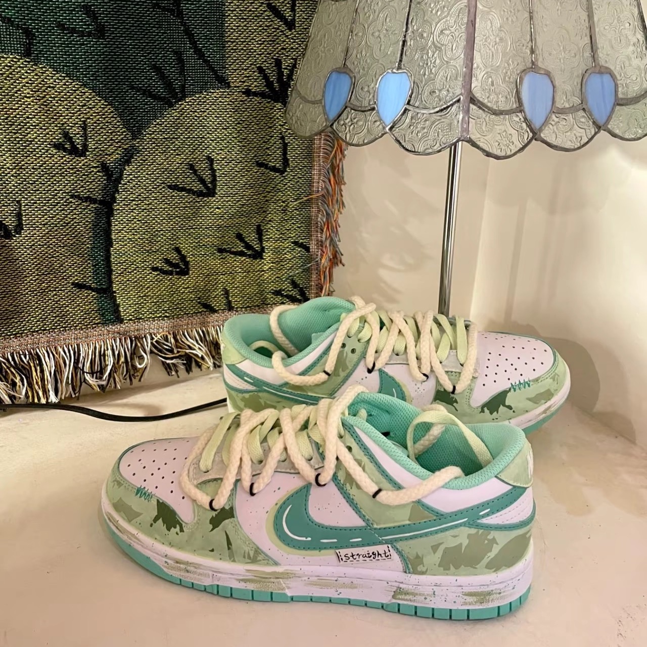 Nike Dunk Low White Clear Jade 착용 스타일 - 1