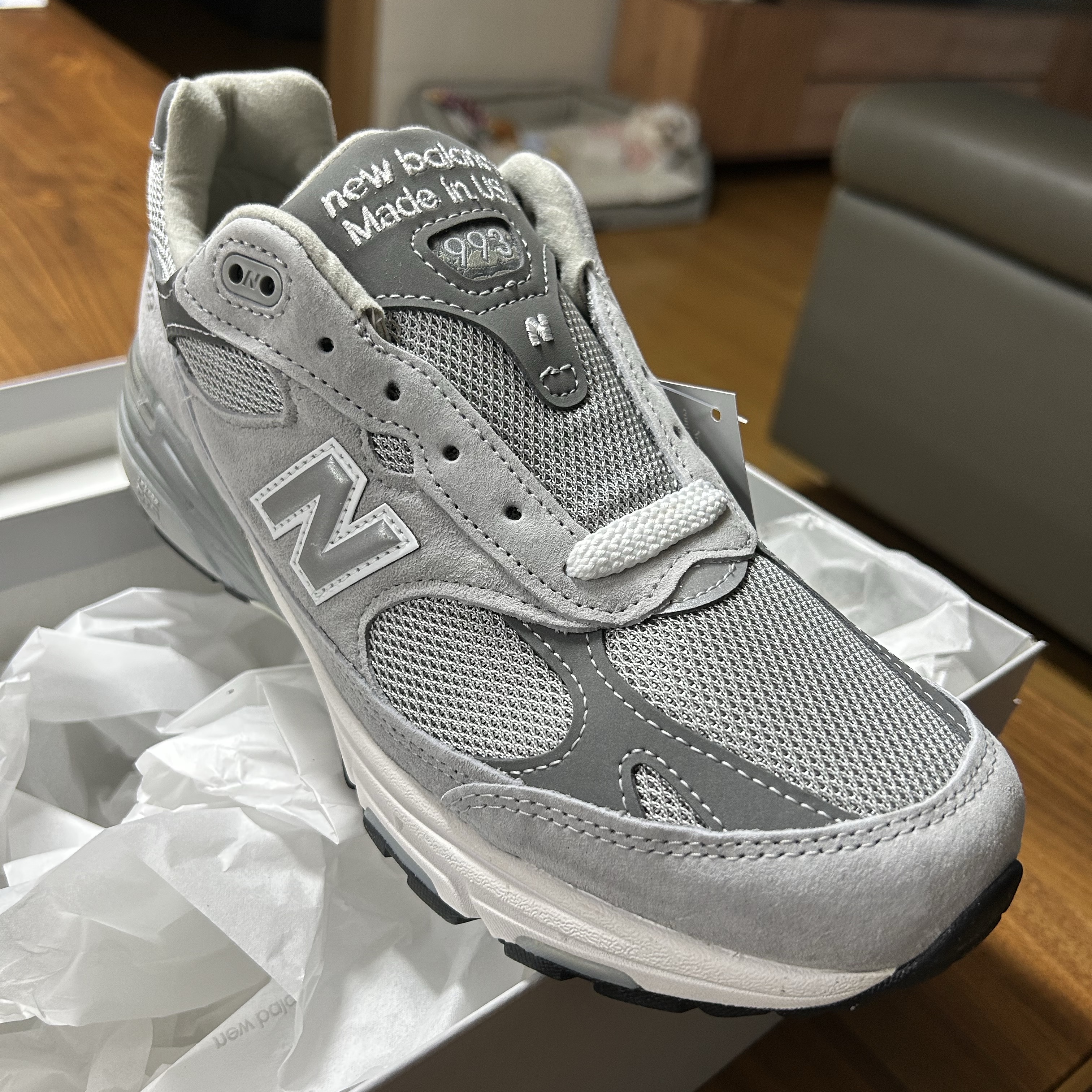 New Balance 993 Made in USA Grey - D Standard 착용 스타일 - 1