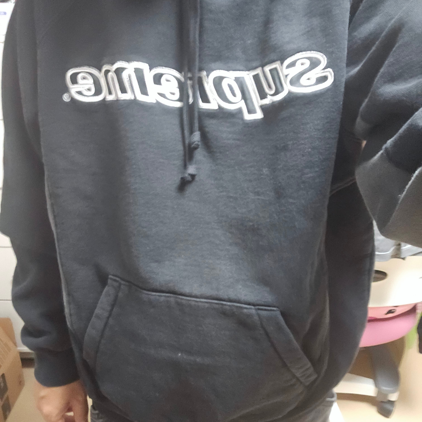 Supreme Division Hooded Sweatshirt Black - 24FW 착용 스타일 - 1