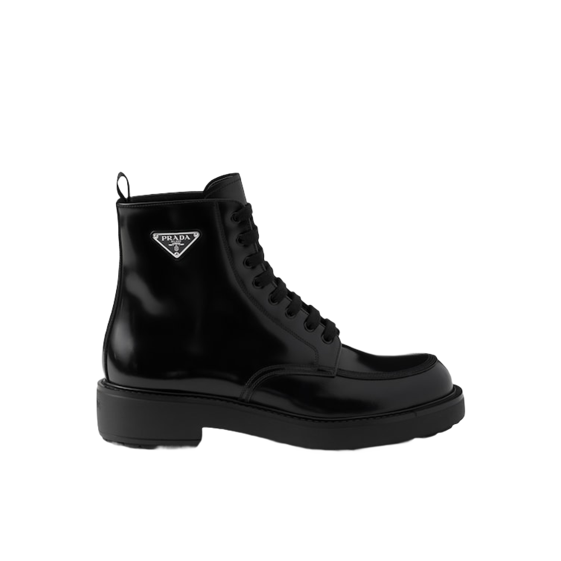 2TG220-055-F0002 Prada Brushed Leather Boots Black