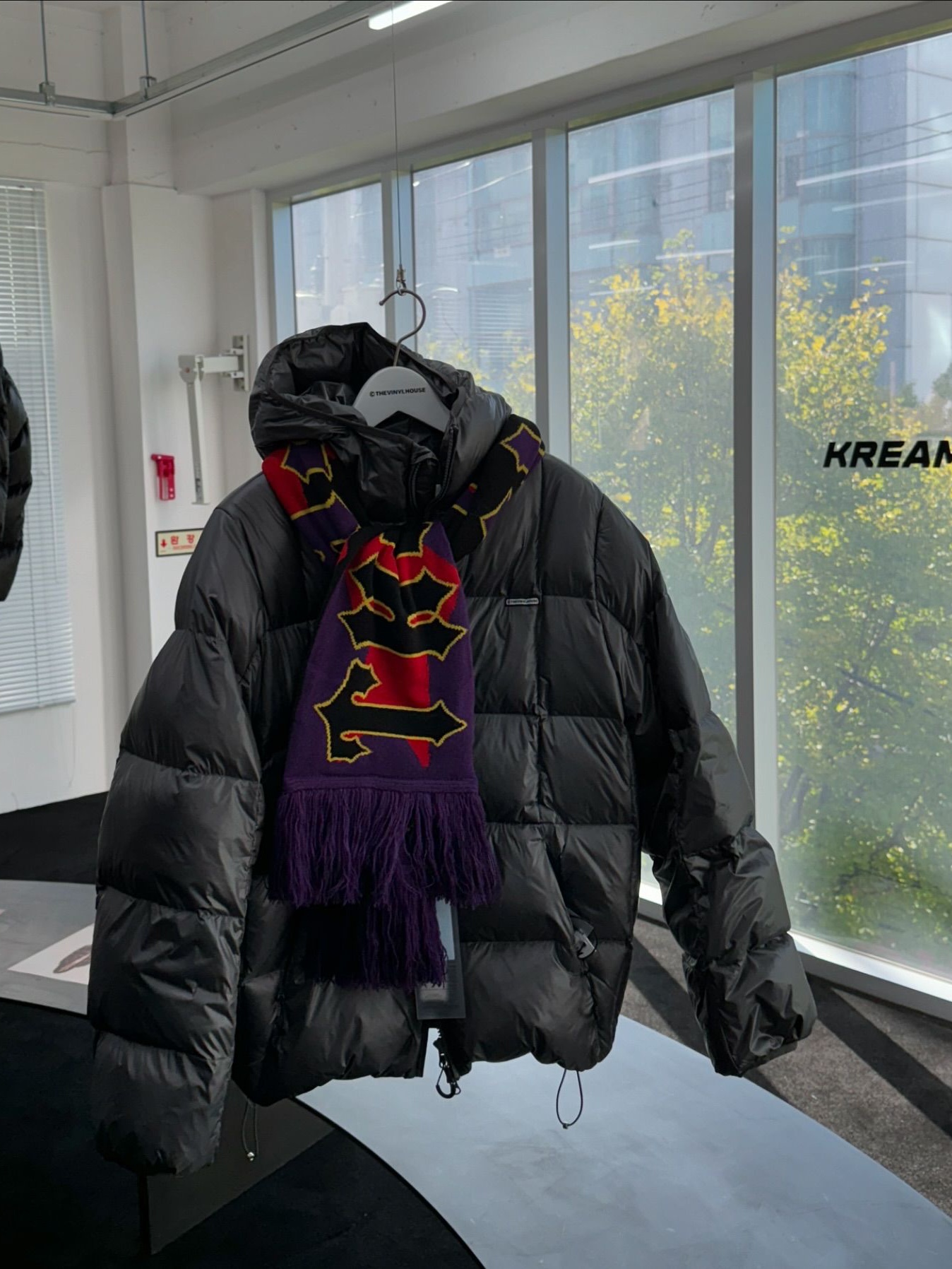 Thevinylhouse Hooded Duck Down Jacket Black, Thevinylhouse Hooded Duck Down Jacket Charcoal 착용 스타일