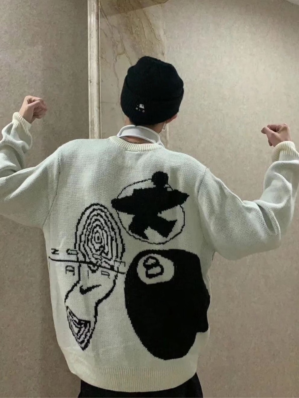 Nike x Stussy NRG LS Knit Sweater Fossil (DR2893-238) 착용 스타일 - 4