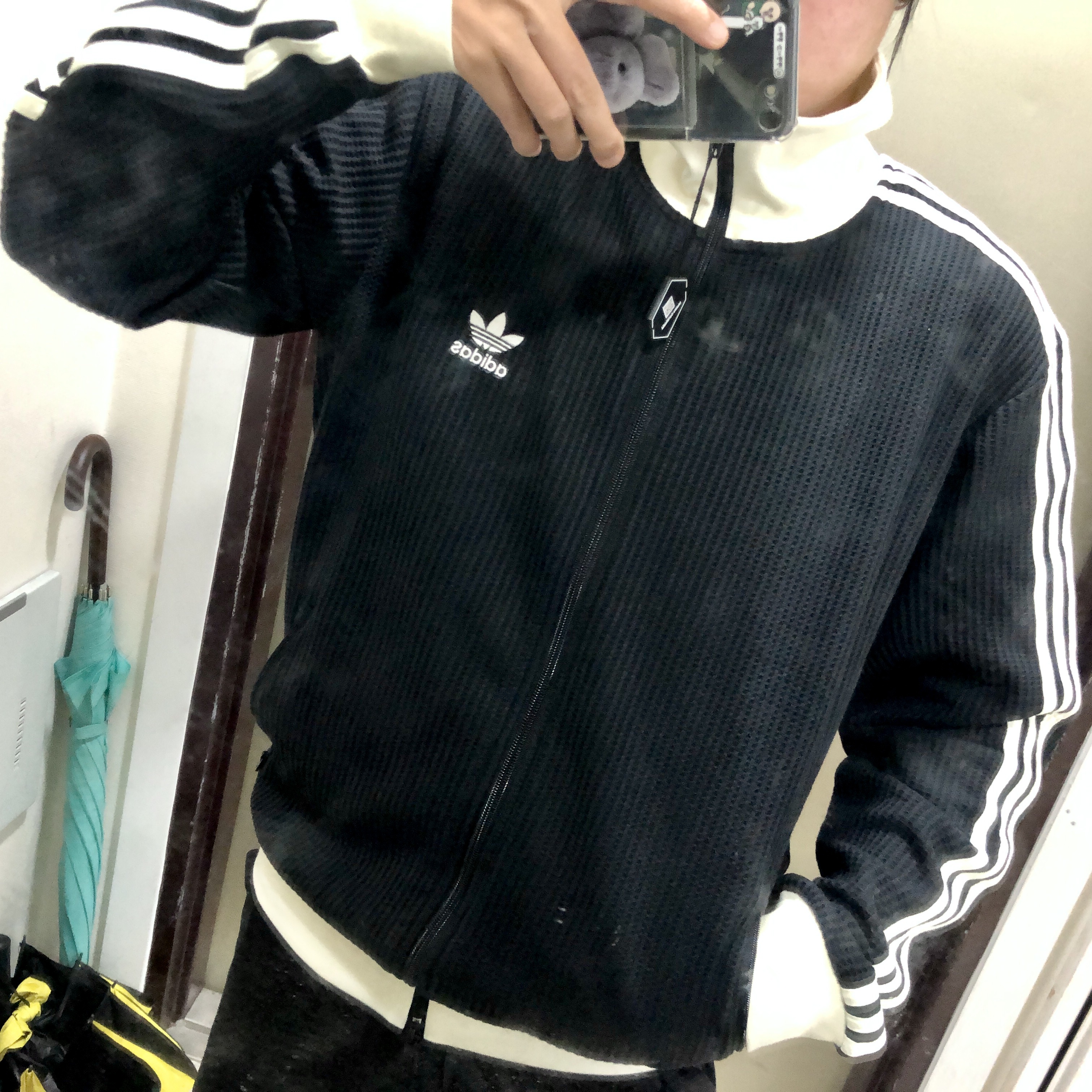 Adidas Waffle Beckenbauer Track Top Black - KR Sizing 착용 스타일