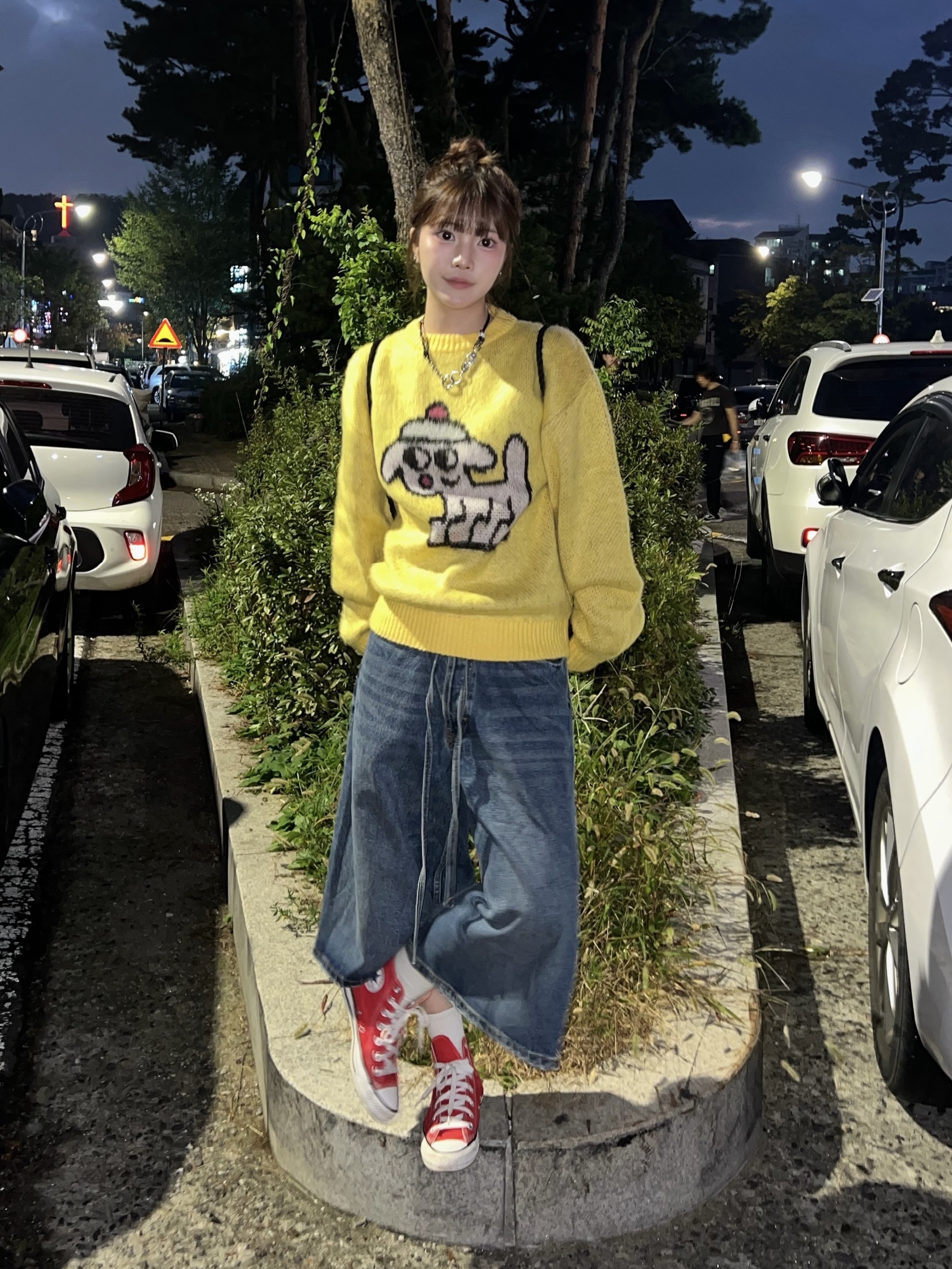 Sentiments No.391 Necklace Silver, Converse Chuck Taylor All Star Hi Tri Block Rush Blue 착용 스타일 - 1