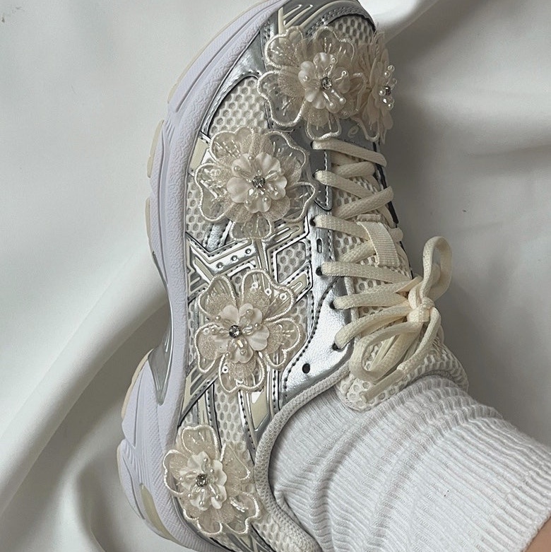 (W) Asics Gel-1130 Cream Pure Silver 착용 스타일 - 3