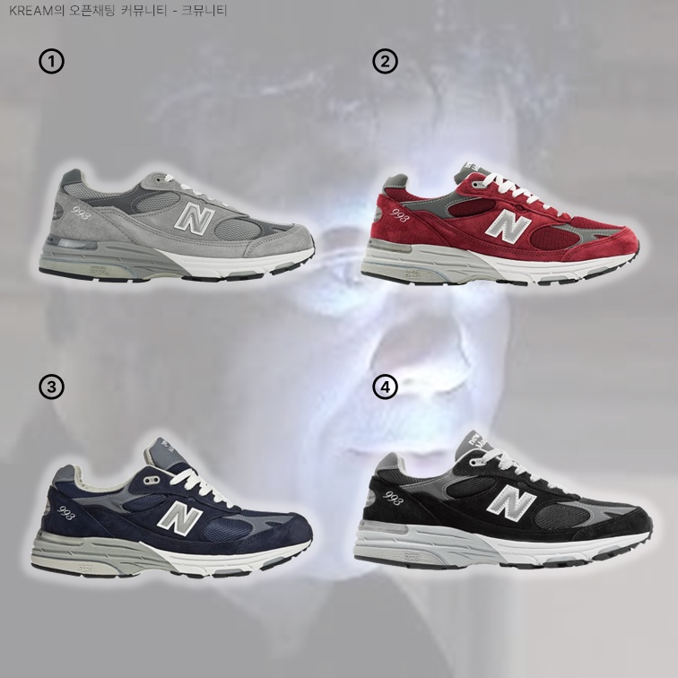 New Balance 993 Made in USA Grey - D Standard, New Balance 993 Made in USA Black - D Standard 착용 스타일 - 2